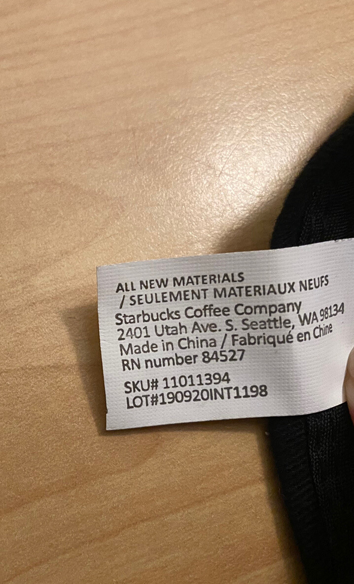 NEW Starbucks Coffee Employee Worker Hat Uniform Black Cap Strapback Job Cap