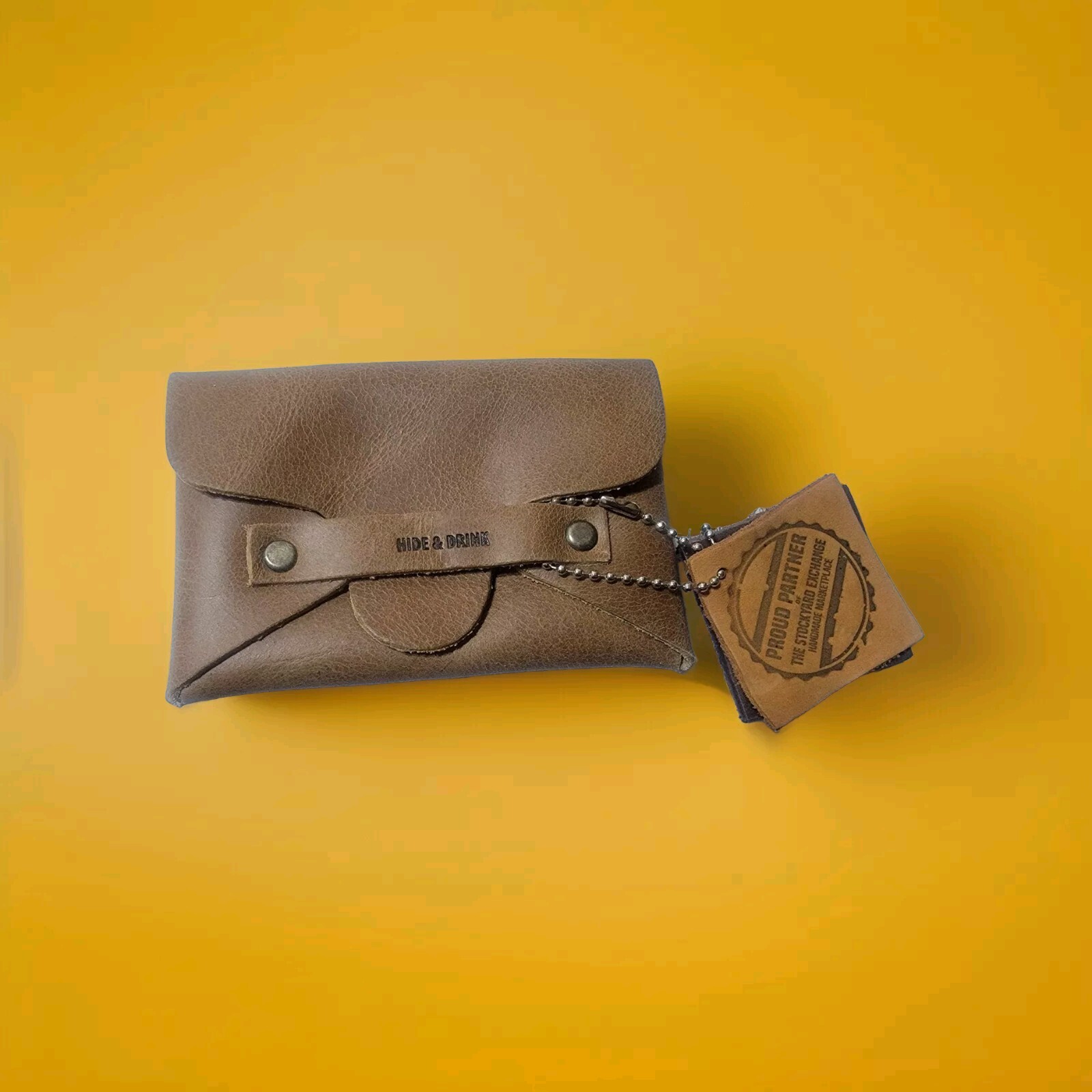 Hide And Drink Business Card Holder : Sturdy Pouch :Full Grain Leather Handmade:
