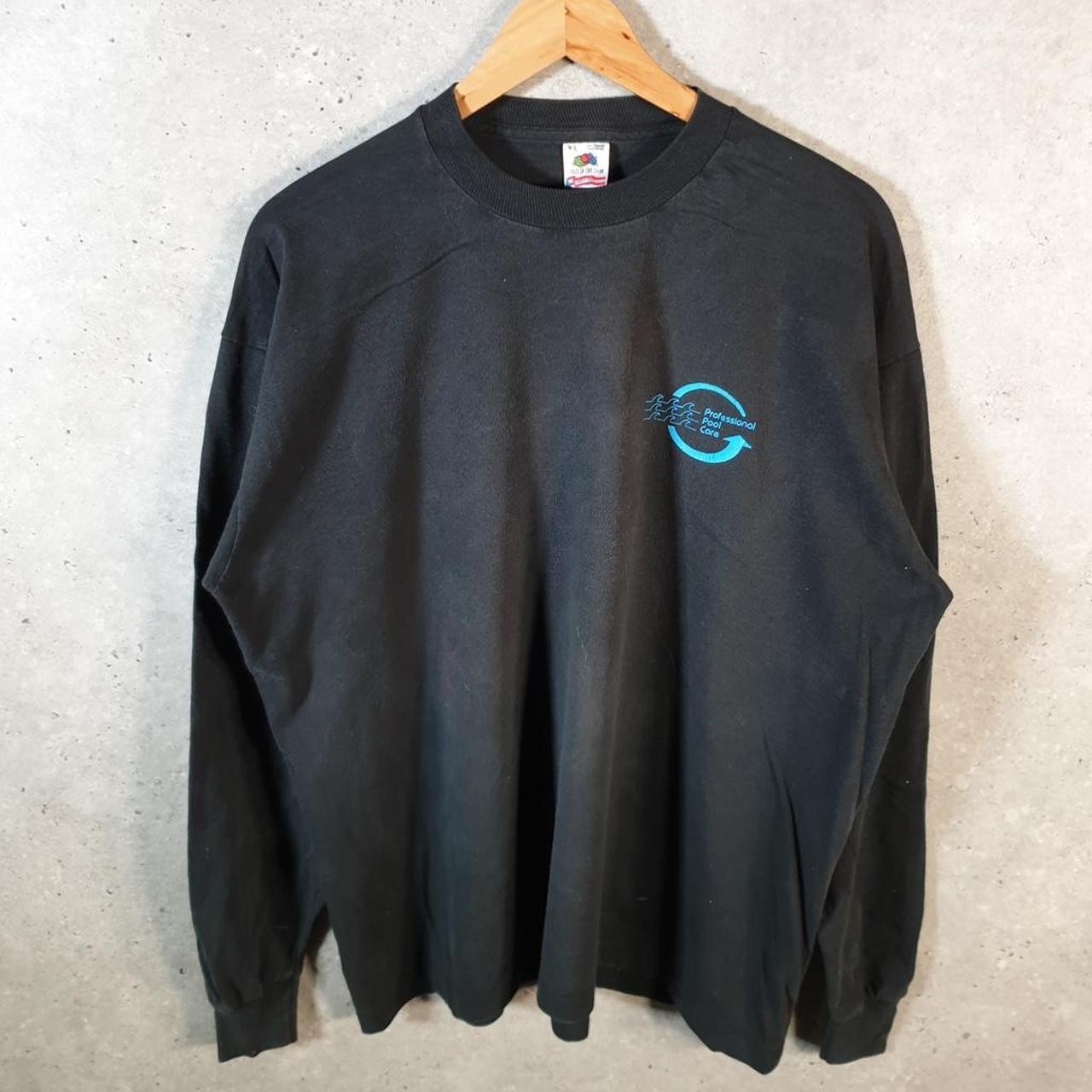 Vintage Fruit Of The Loom Professional Pool Care 90s USA T Shirt Mens XL Black