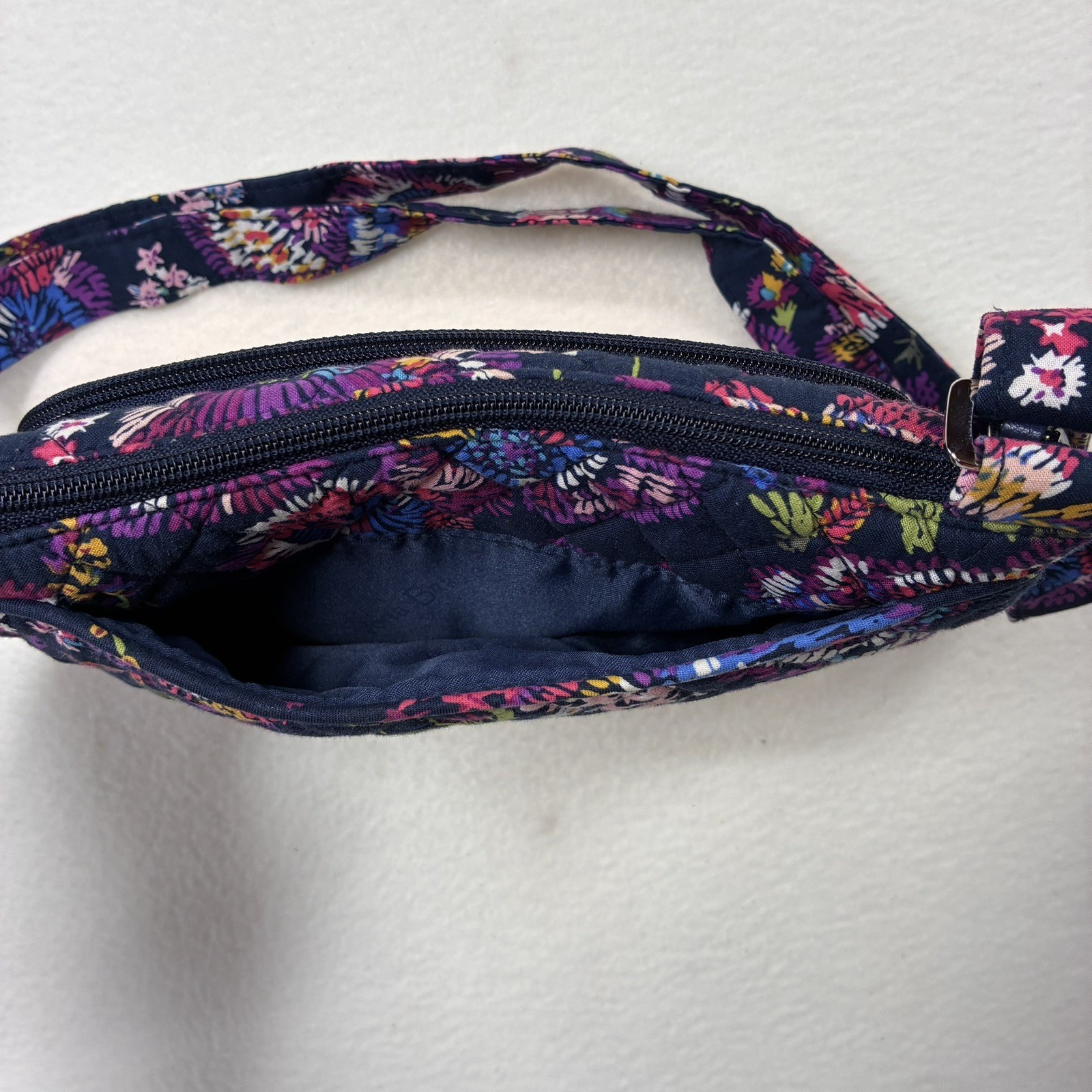 Vera Bradley Little Hipster Crossbody Bag retired Midnight Wildflowers boho