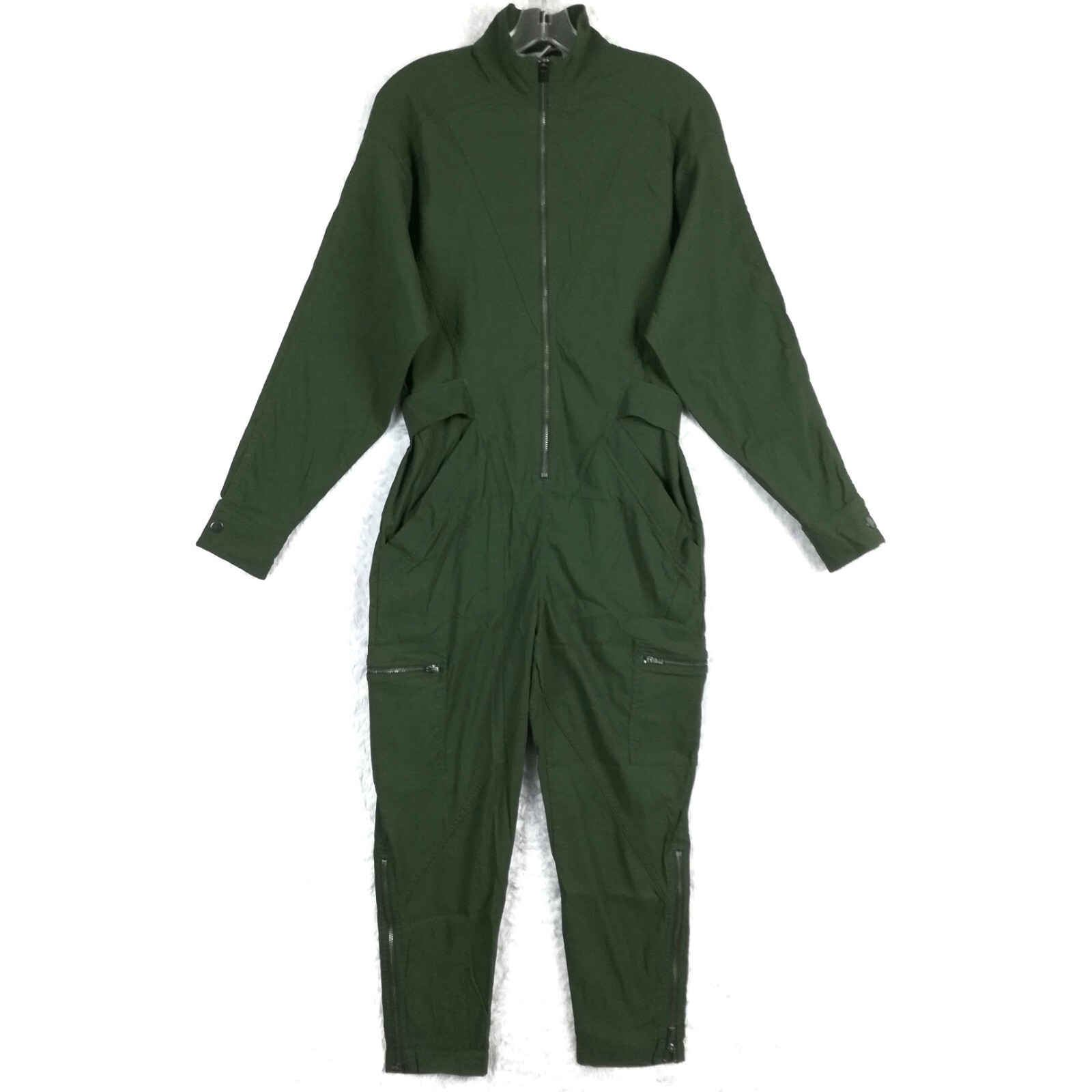 Athleta Womens Lenox Jumpsuit Tuscan Olive Casual Workwear Travel Zip 4