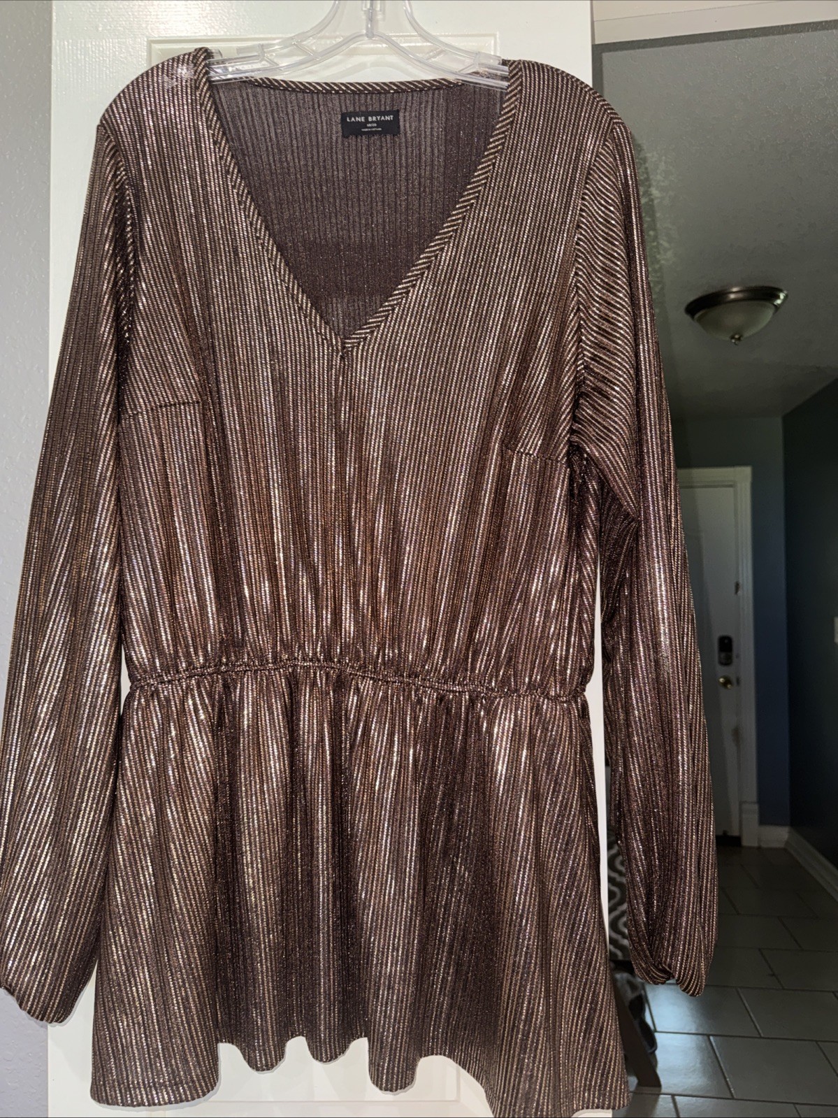 Lane Bryant Bronze Top Pinstriped Gold Size 18/20