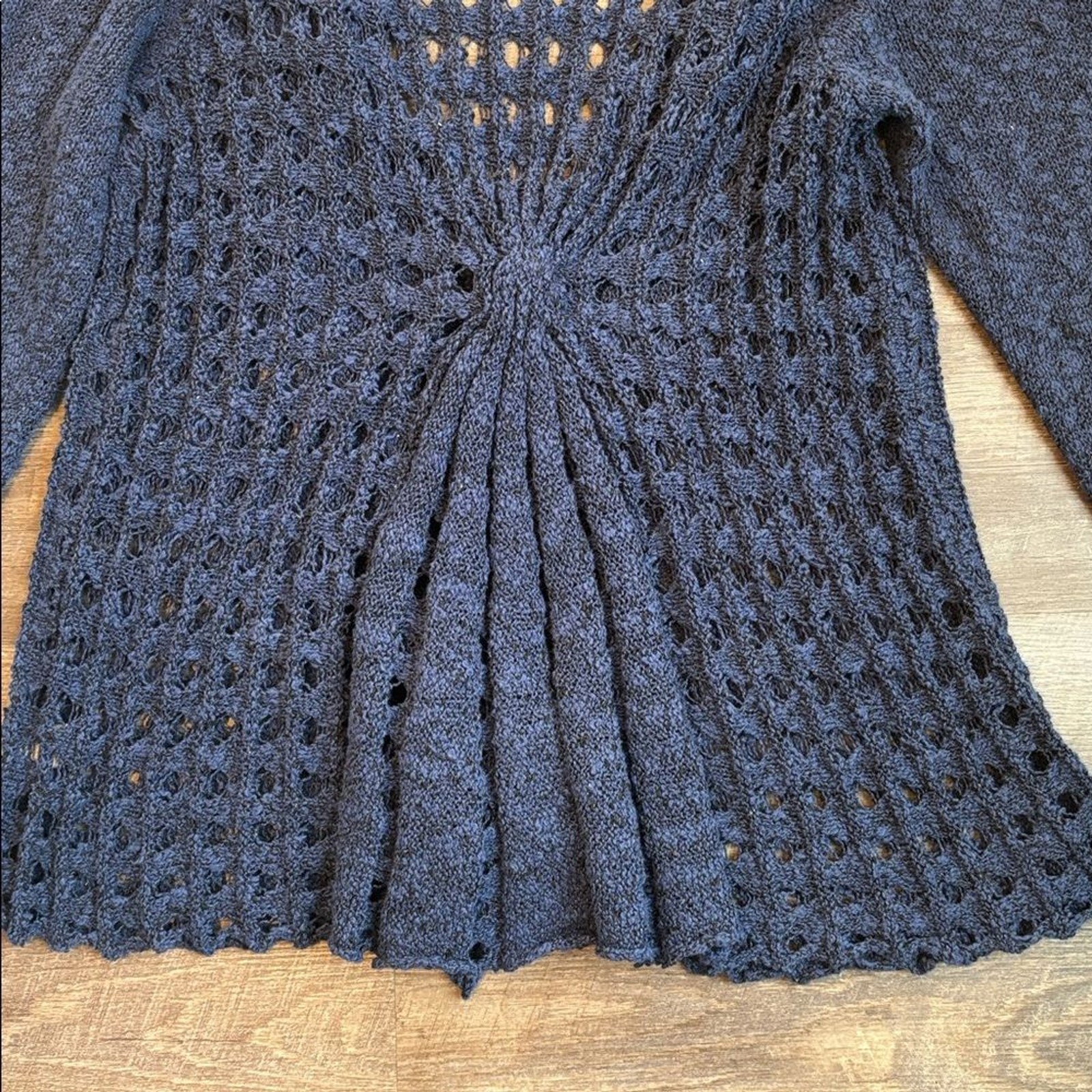 Soft Surroundings Teresa Crochet Cardigan Women’s 2X Deep Blue