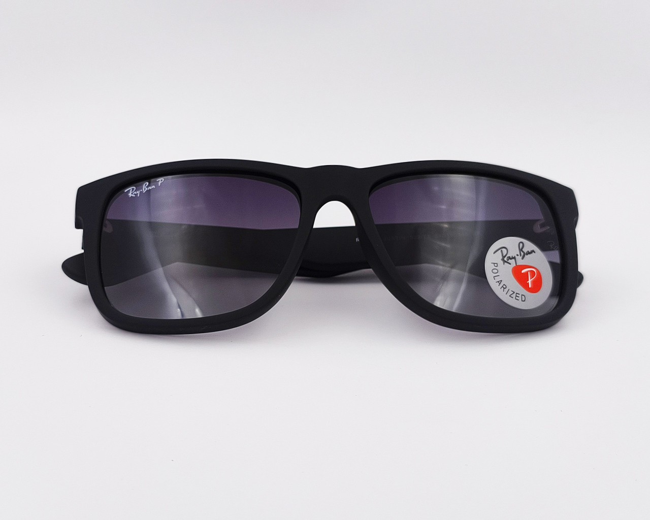Ray-Ban Sunglasses Justin Classic Matte Rubber Black Frame Grey Polarized Unisex