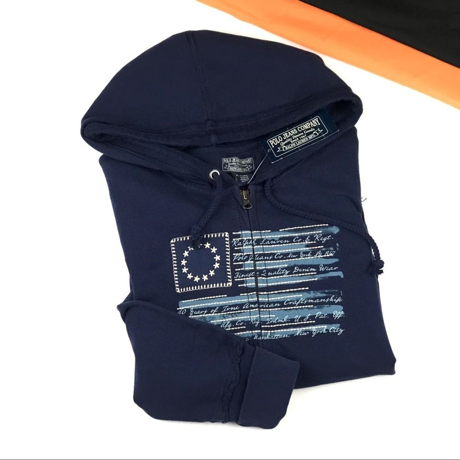 Polo Jeans Co. American Flag Zip up Hoodie Size XL NWT