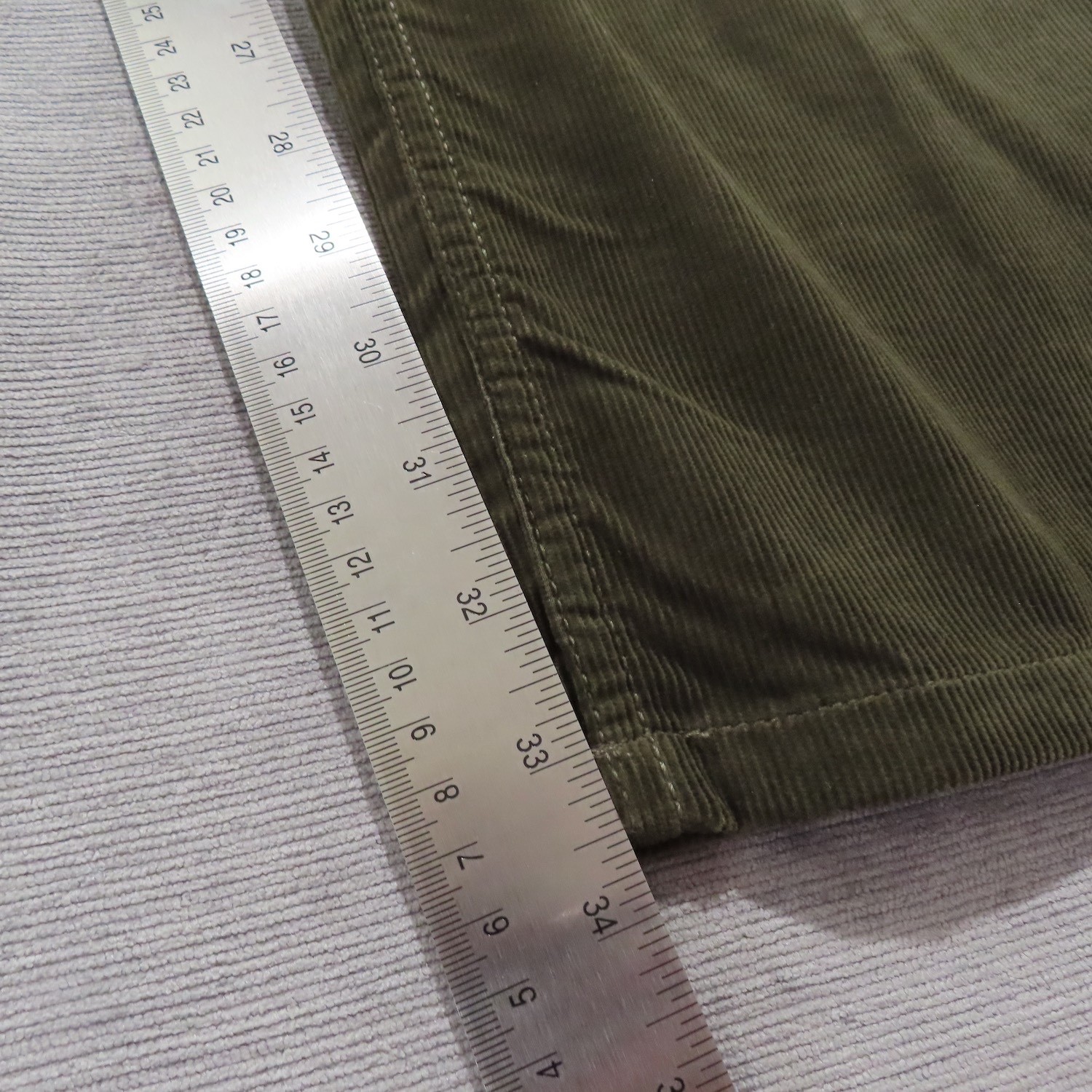 Mens Faconnable 5 Pocket Pants 36R Green Corduroy Cotton Straight Leg 36×33.5