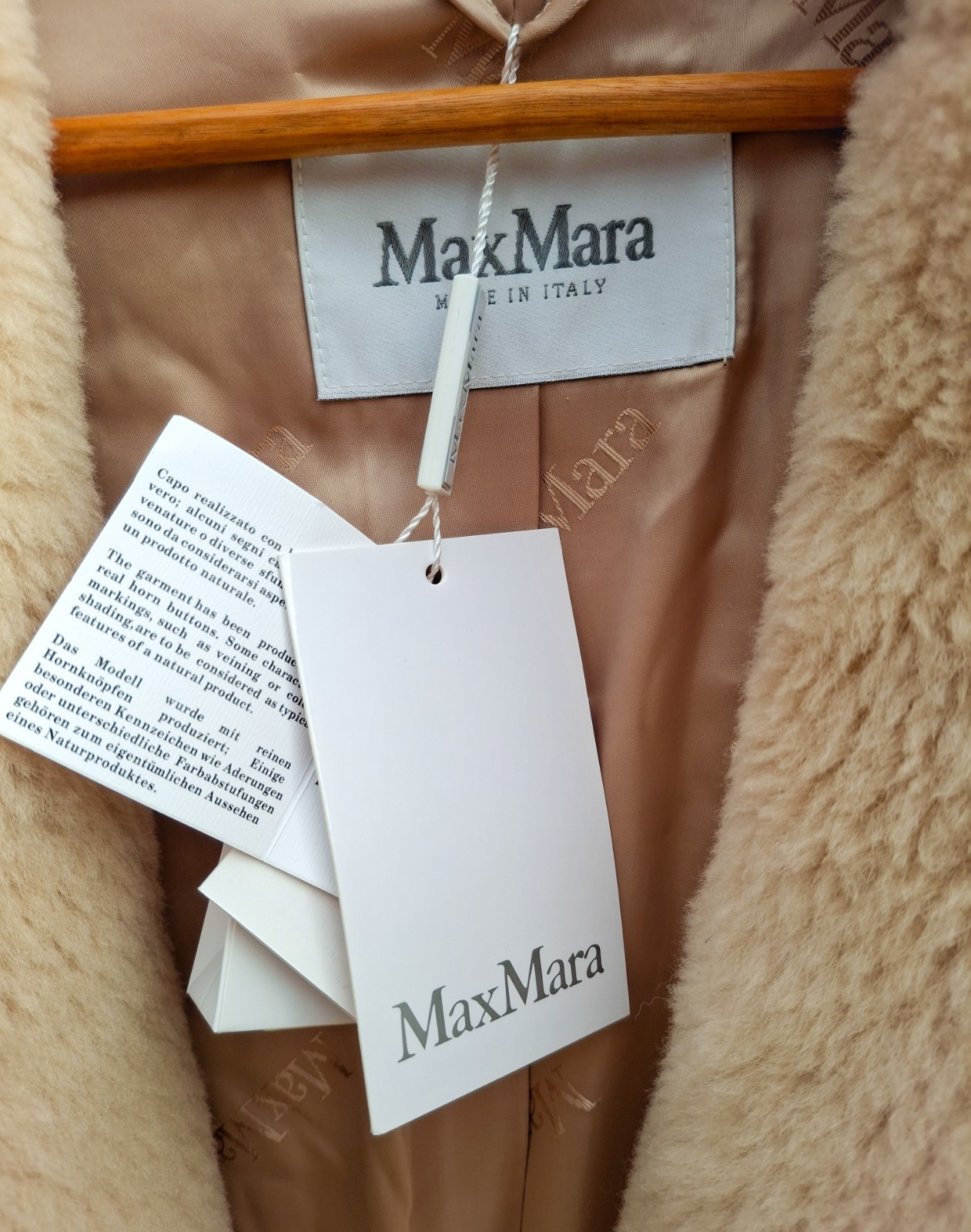 MAX MARA Teddy Bear Icon Coat, Sand, Size M BNWT