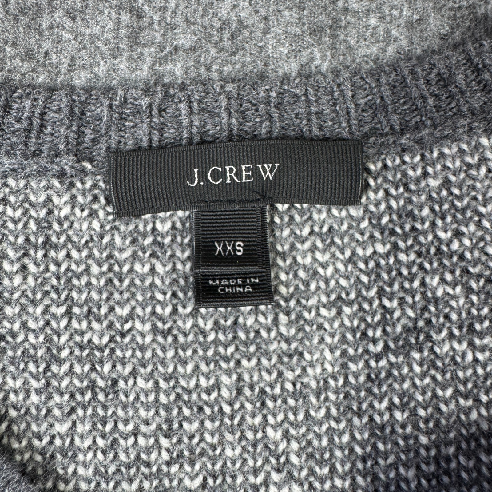J.Crew 100% Wool Reindeer Sweater Womens 2XS XXS Gray Long Sleeve