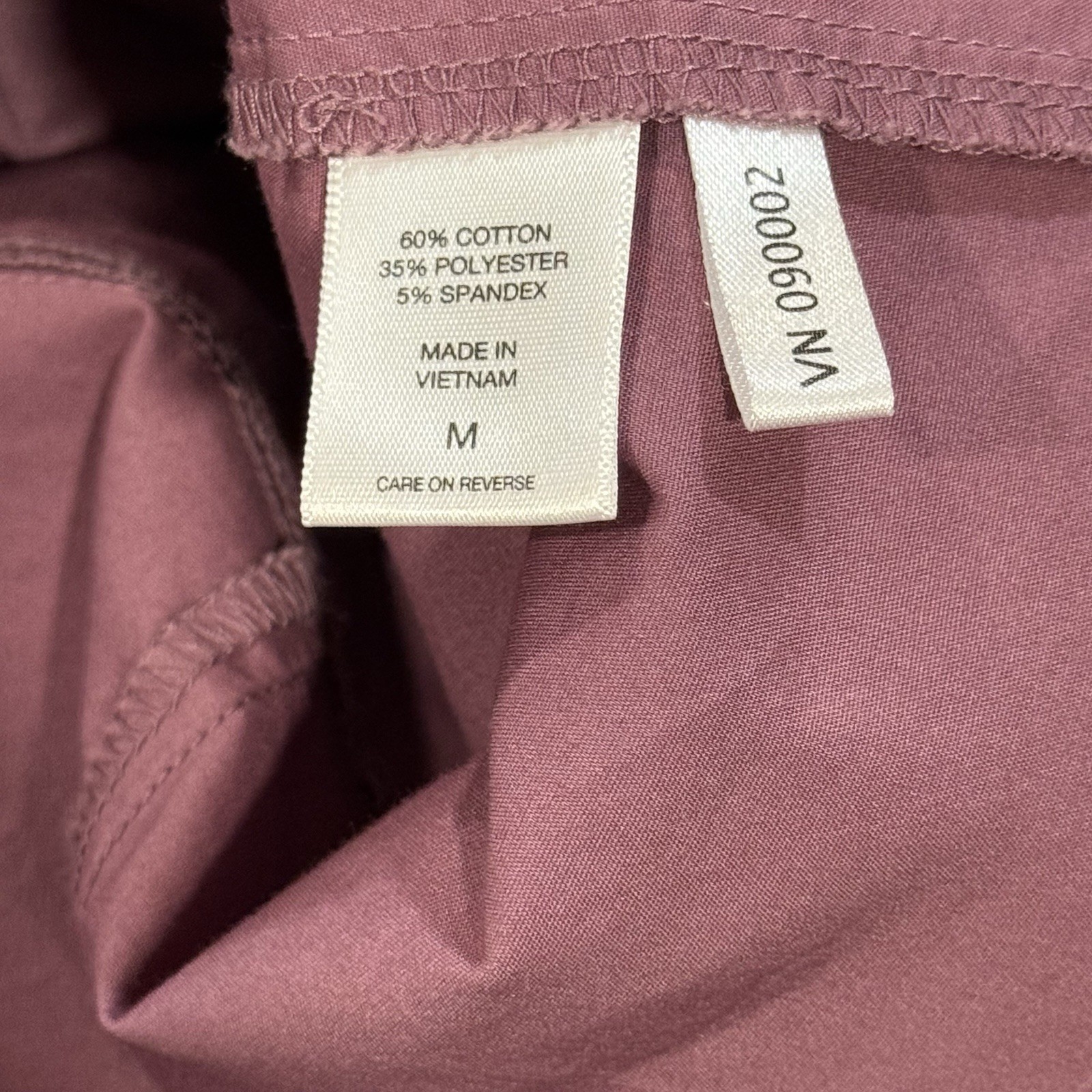 NY & Co Sz M Black Raspberry 3/4 Sleeves Fitted Button Down Blouse Career Office