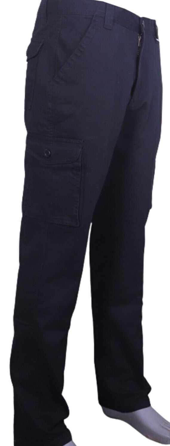 Mens Cargo Combat Slim-fit Pants Work Trousers Size 28 to 52 Black Navy & Olive