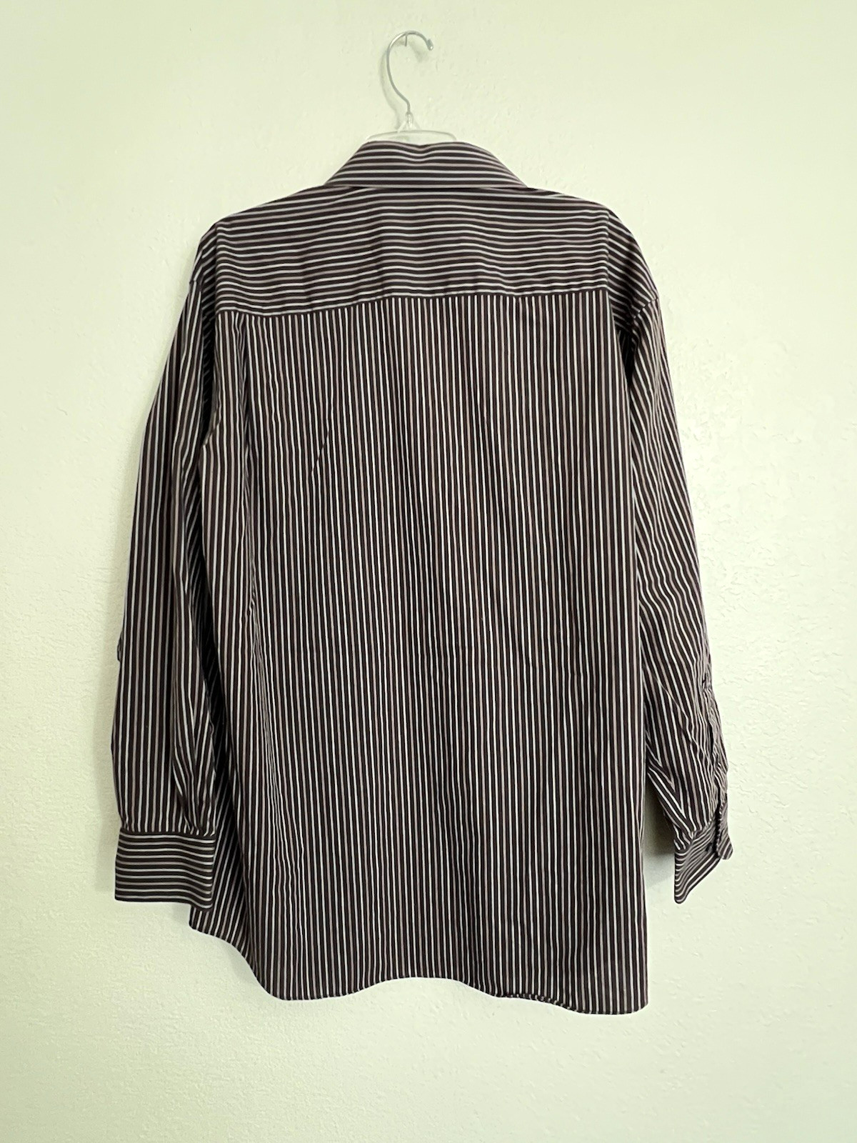 Axcess Men’s Button Down Long Sleeve Brown Shirt 16 1/2 34-35 100% Cotton