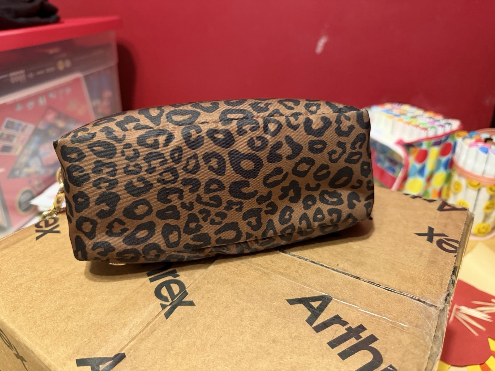 lululemon Leopard Print Everywhere Crossbody Bag 2L Metal Hardware Purse