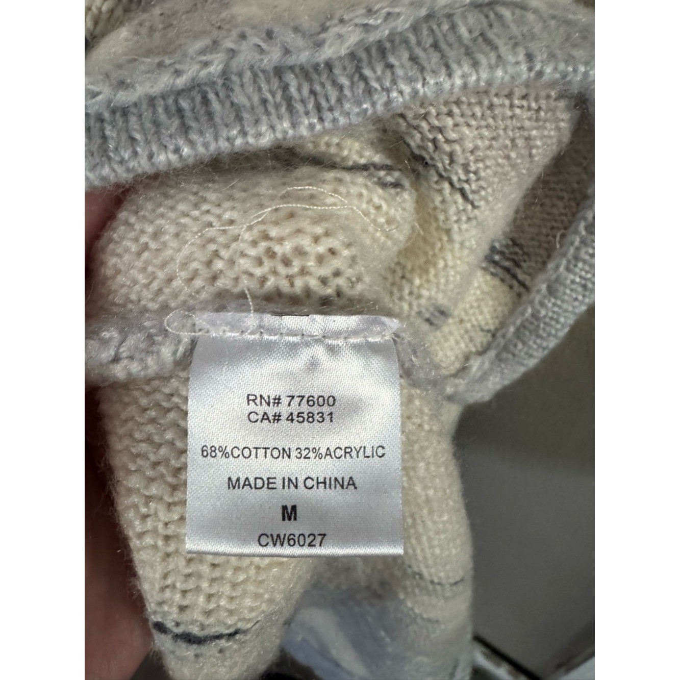 Chaser Oversized Knit Sweater Neutral Stripe Slouchy Cozy Top M