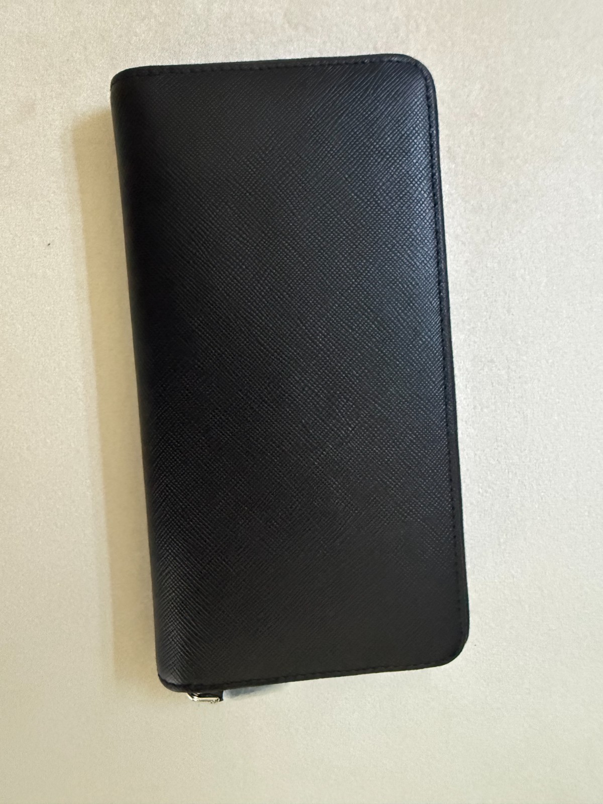 AUTHENTIC PRADA SAFFIANO LEATHER LONG ZIP AROUND WALLET BLACK