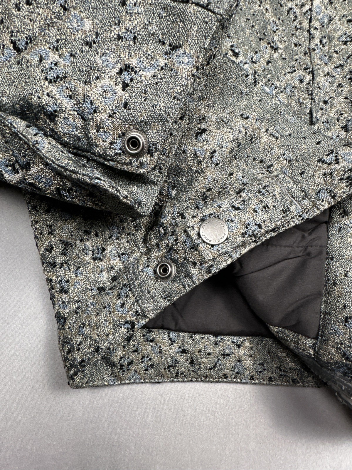 Zara Men’s Cropped Fit Jacquard Bomber Jacket Medium Black Grey Blue Coat NWT