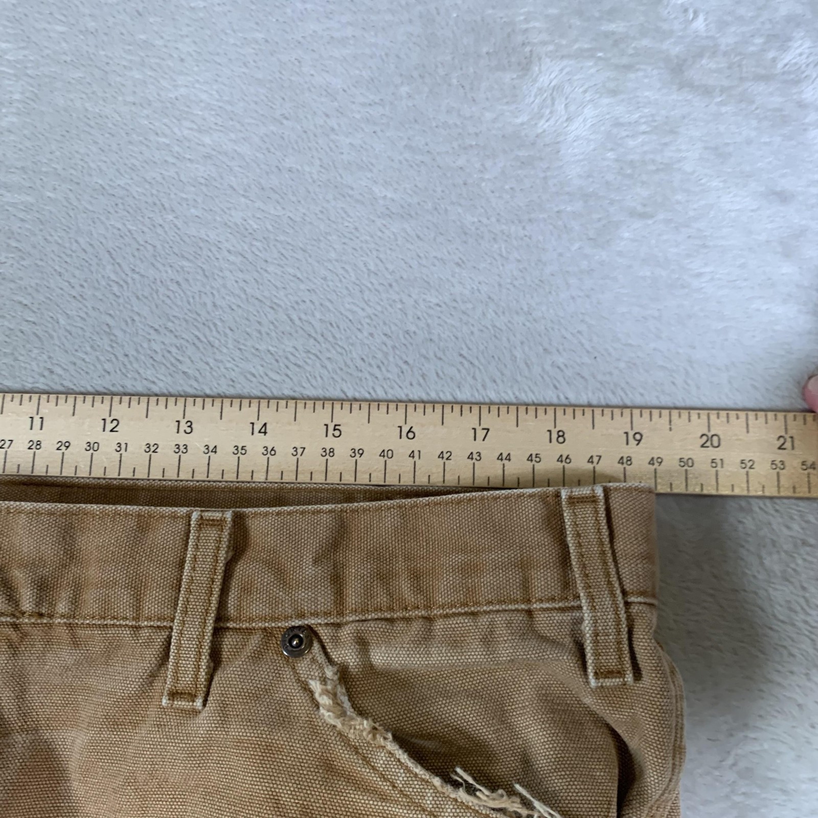 Dickies Carpenter Pants Mens 38×30 Tan Duck Canvas Hammer Loop Utility Pocket