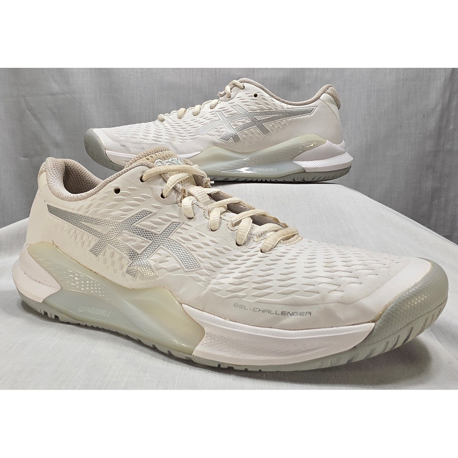 Asics Gel-Challenger 14 Fawn White Tennis Shoes 1042A231 Womens 8.5