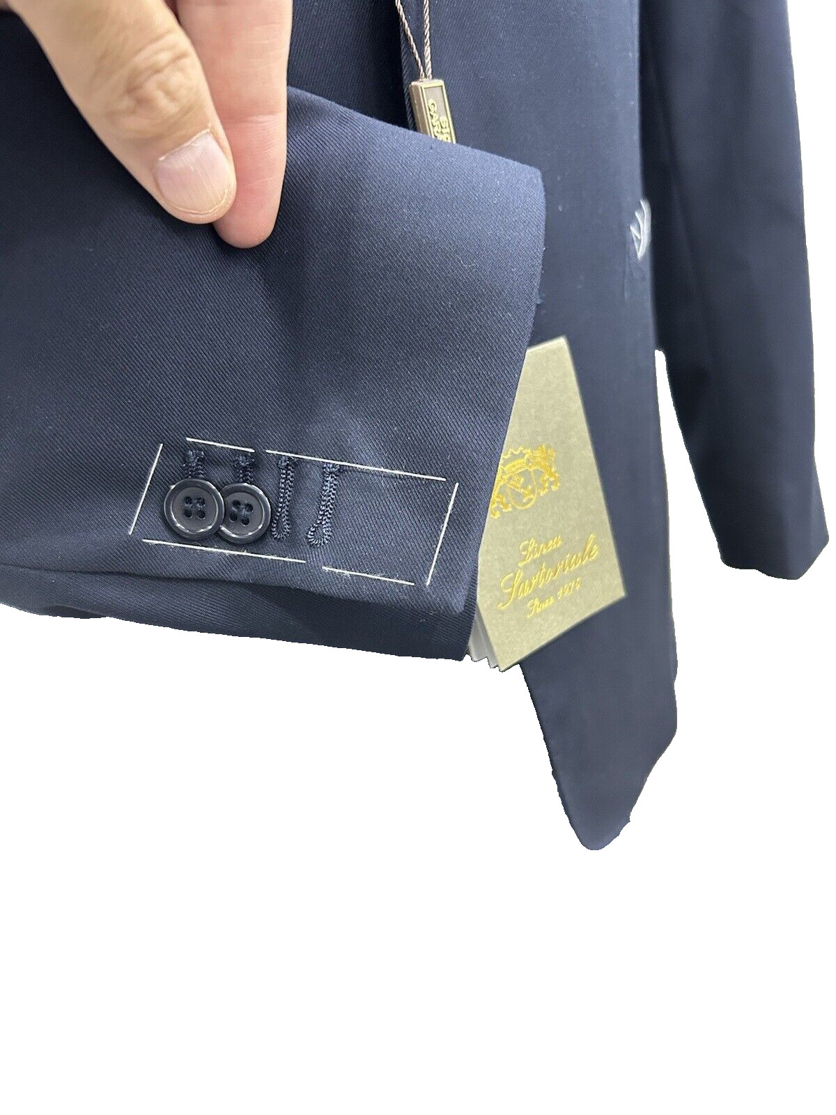 Men’s Tailored Suit Made In Italy Blue Tasmania Wool 46 48 50 52 54 56 58 60