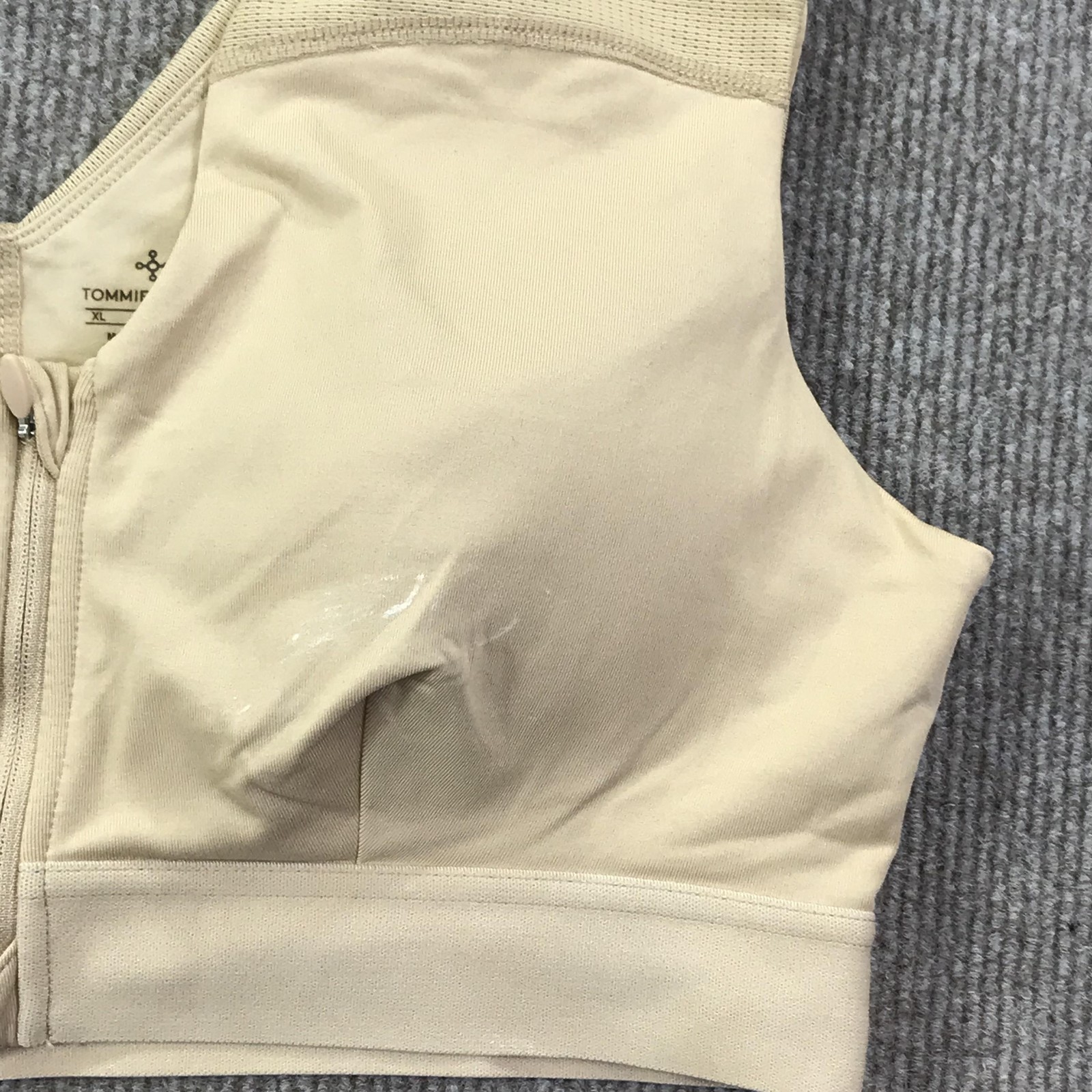 Tommie Copper Sports Bra Womens XL Zip Front Shoulder Support Copper Znergy