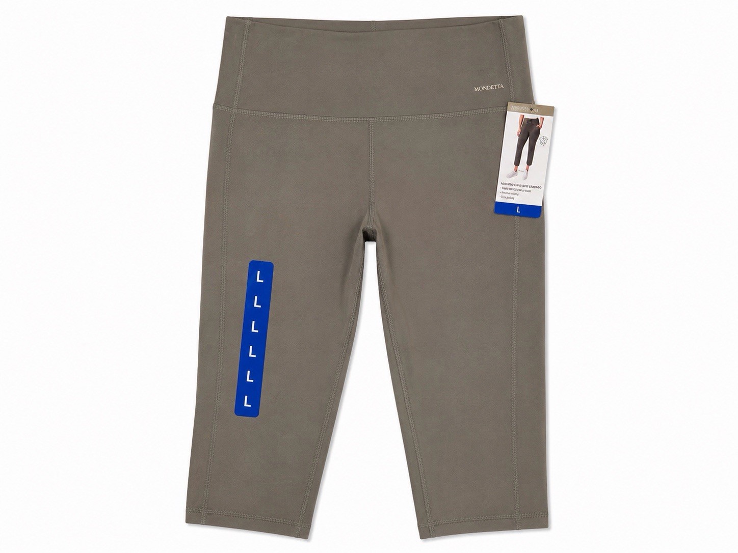 Mondetta Women’s High Rise Capri Leggings Taupe Size Large