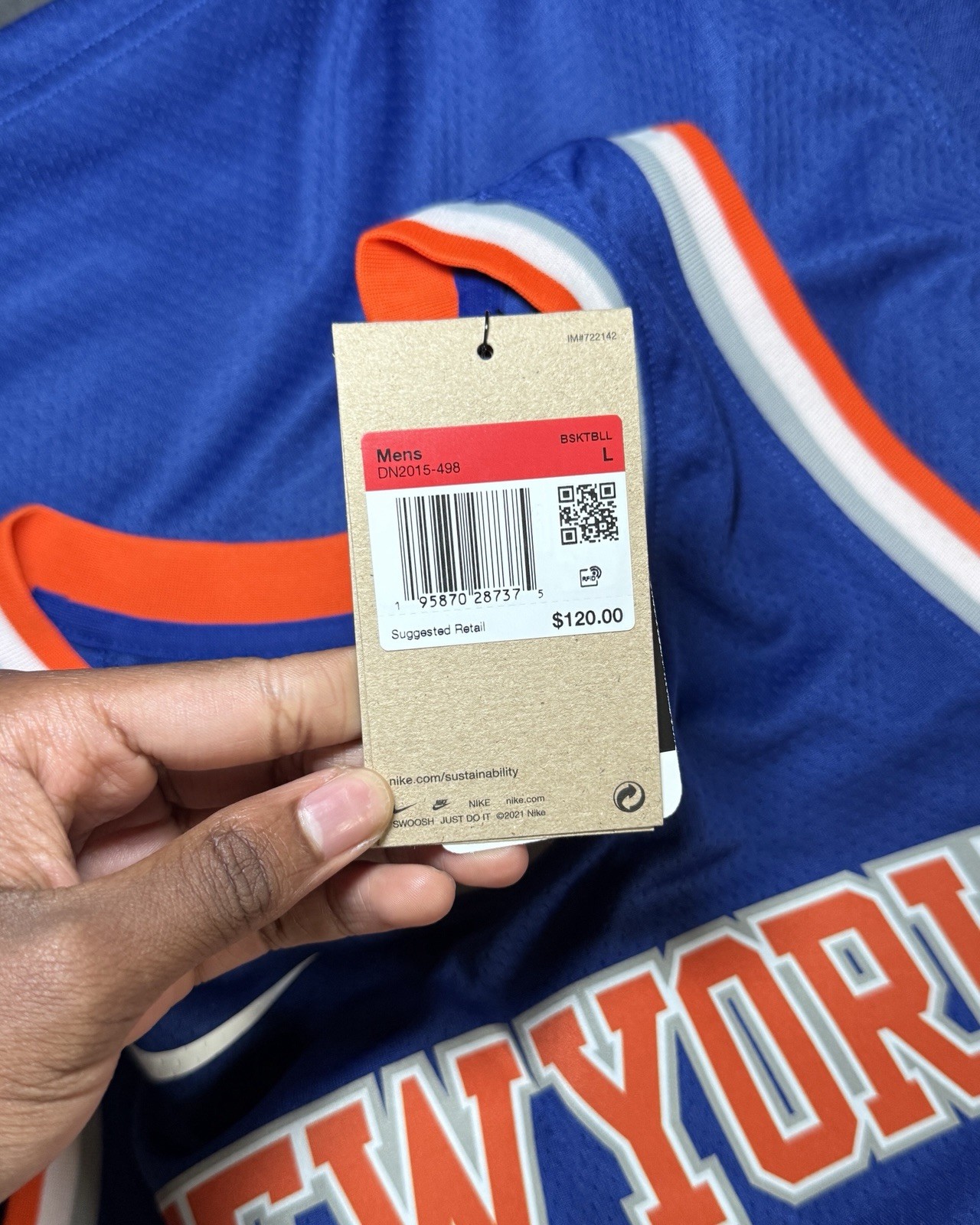 Nike x NBA New York Knicks Jalen Brunson #11 Jersey Icon Men Size L (DN2015-498)