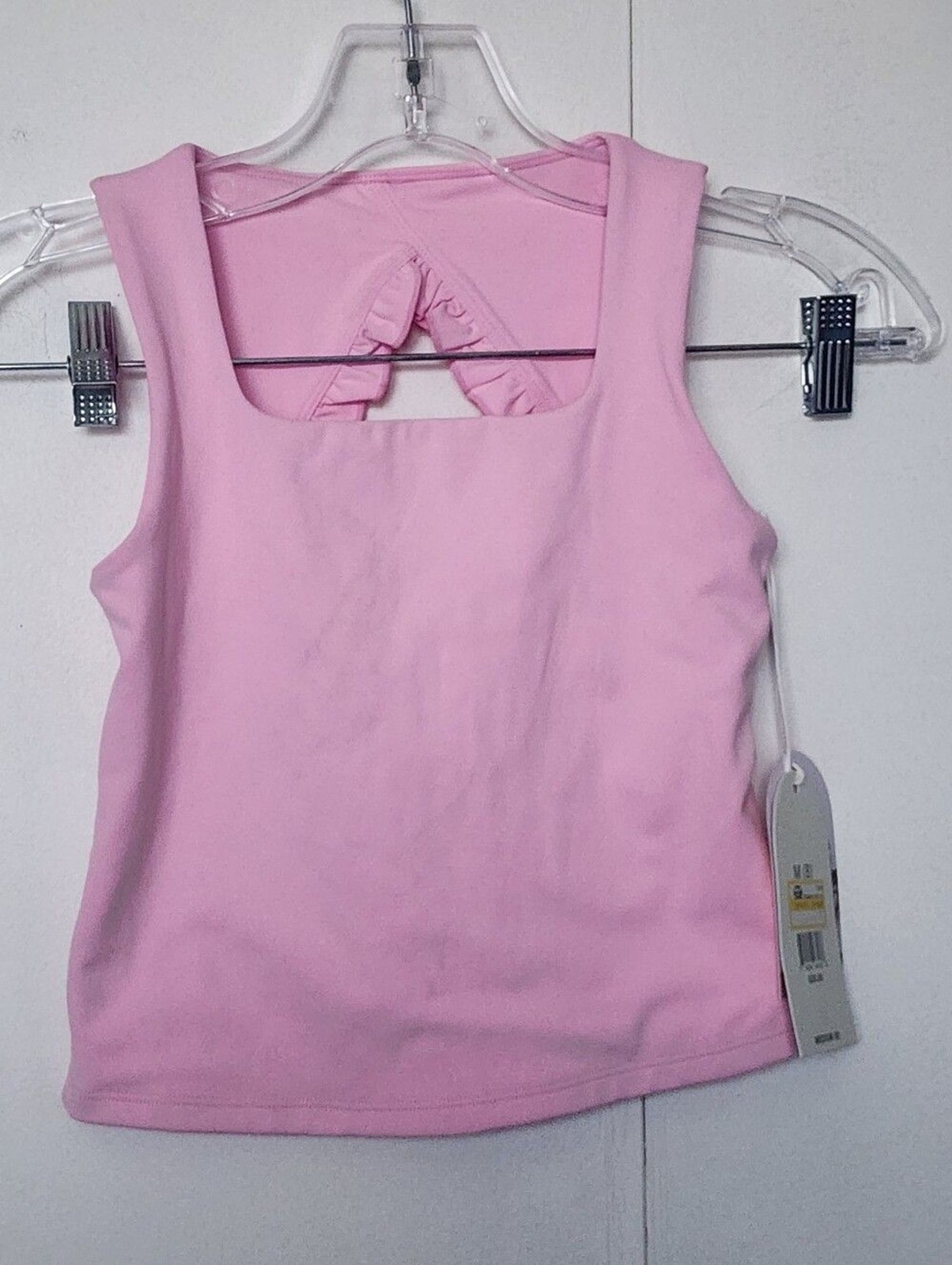 Blogilates Girls Pink Ruffle Keyhole Active Top Sleeveless M 8 Mommy & Me NWT