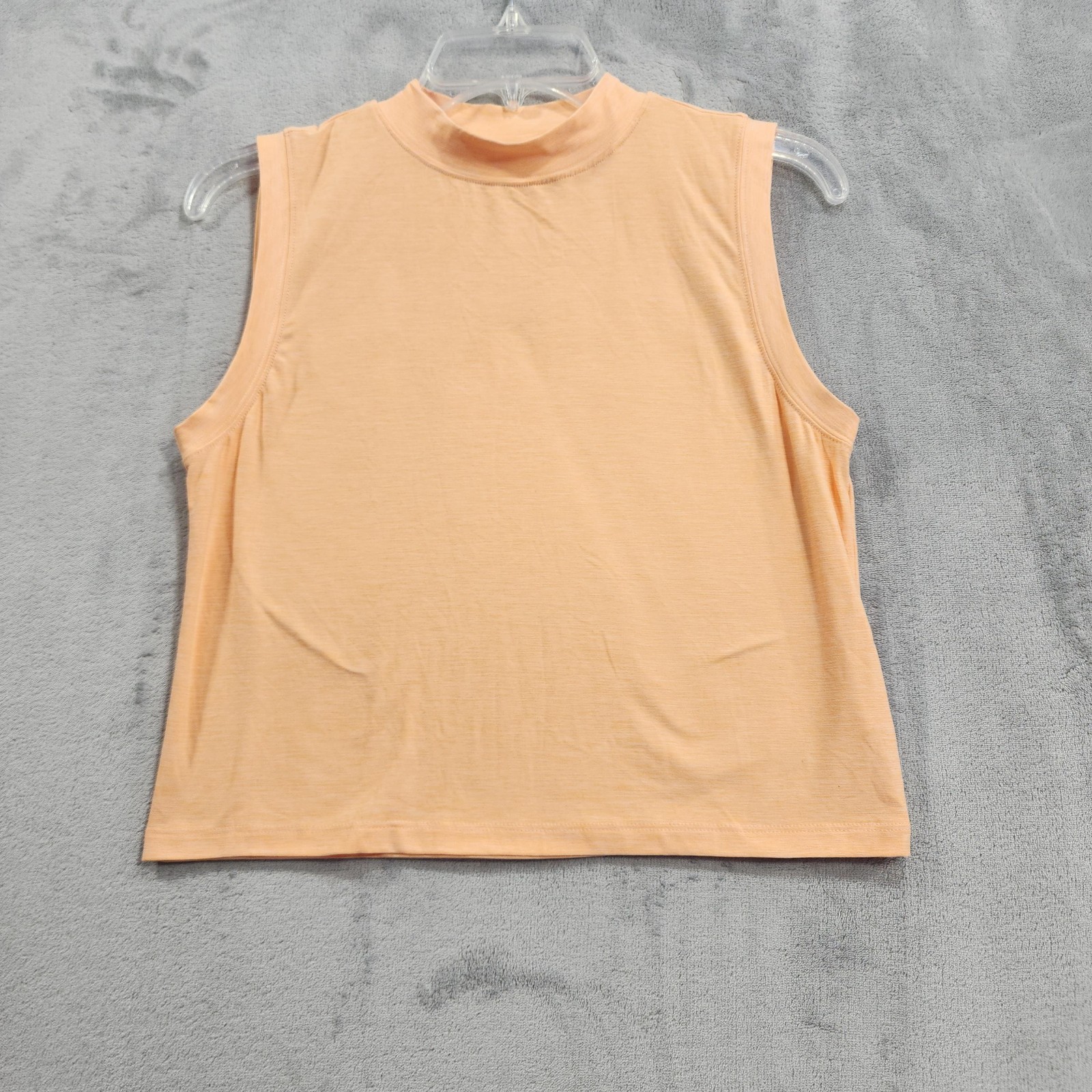 CALIA Top Womens XS Orange Mock Neck Sleeveless Tank Lightweight Stretch Yoga
