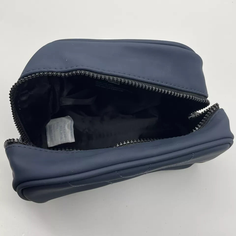 Yves Saint Laurent YSL Parfums Y Pouch slate blue faux leather travel Dopp Bag