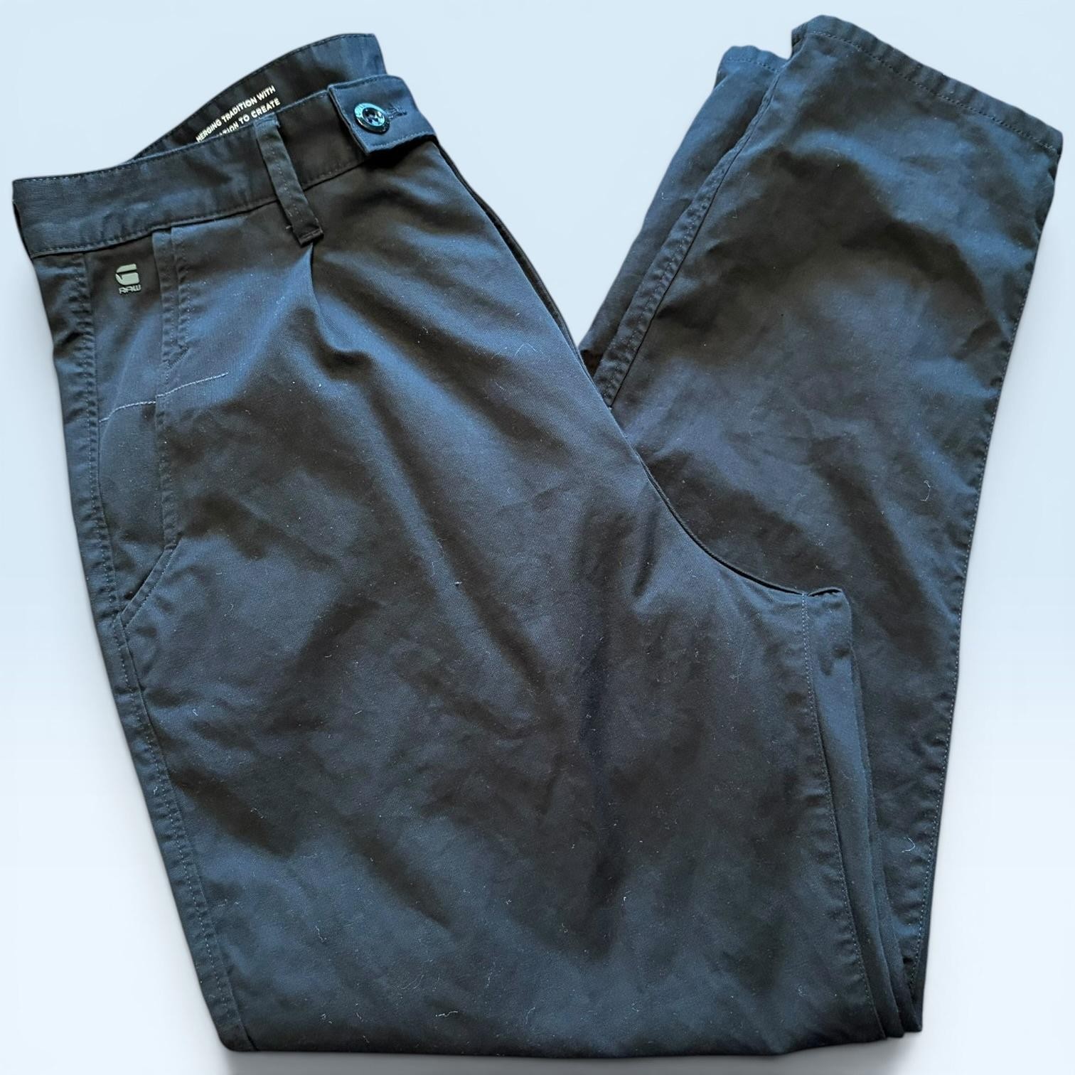 G-Star Raw Pants Mens 36×34 Black Worker Chino Relaxed Tapered Surplus Workwear