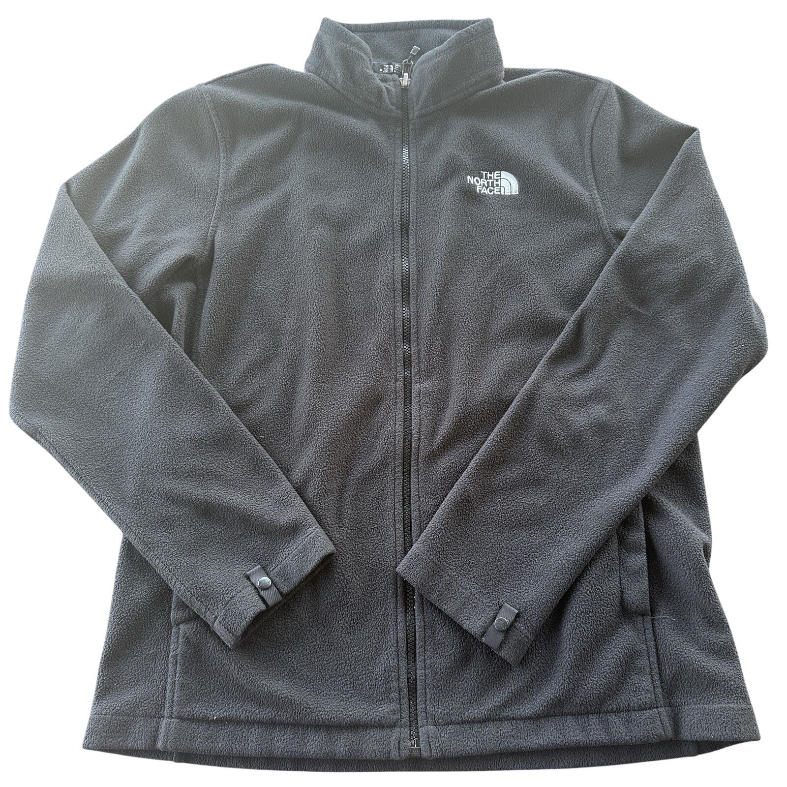 The North Face Black Fleece Womens Mens Medium Chest Logo Full Zip Plain Jacket