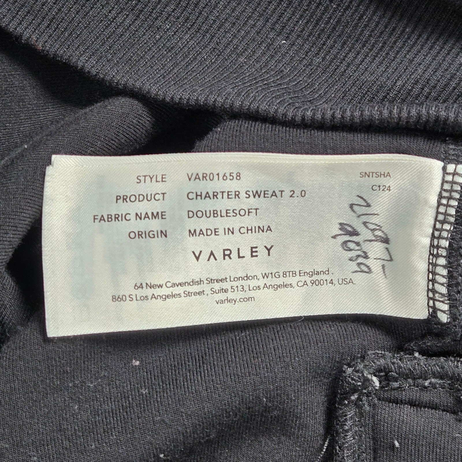 VARLEY Charter Sweat 2.0 DoubleSoft Crewneck Long Sleeve Sweatshirt Black