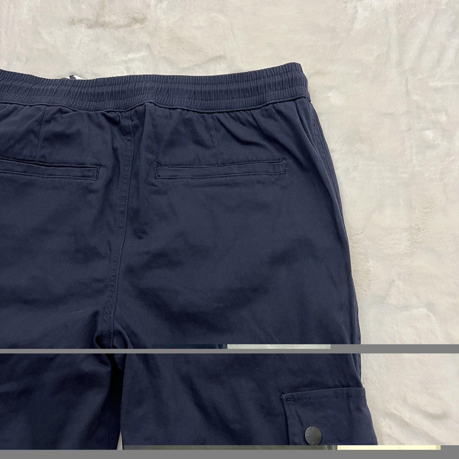 WeSC Mens Slim Utility Jogger Chino Pants Navy Blue Size M
