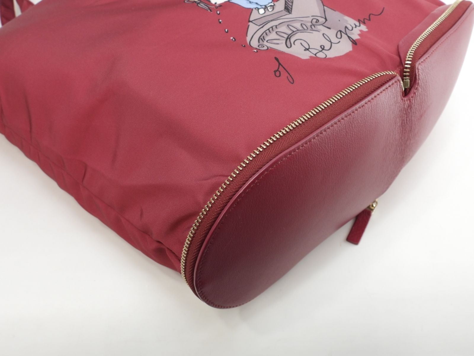 Delvaux Eco Bag Kangaroo Bordeaux Folding Handbag 15.7*15.7*4.7 inch