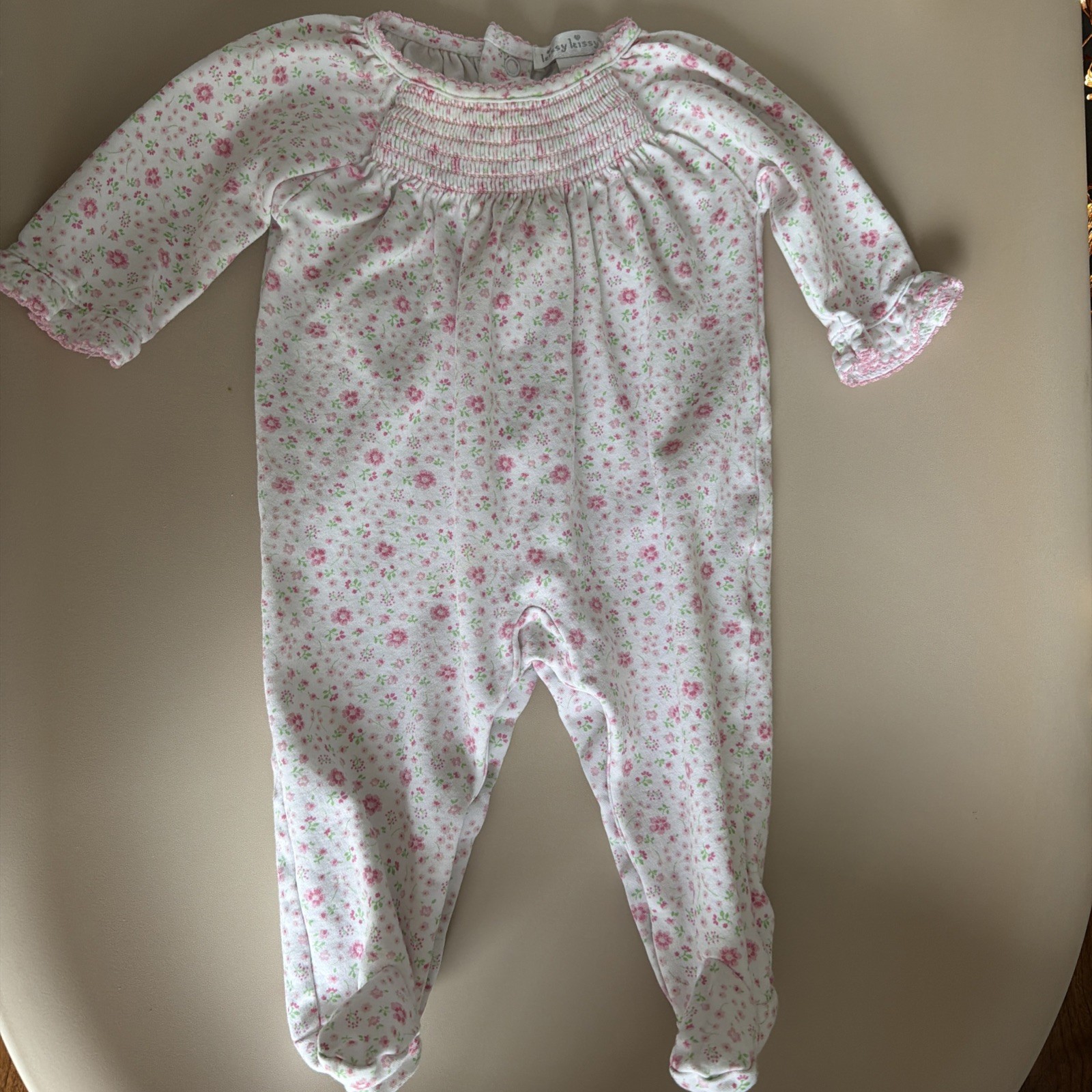 Kissy Kissy 0-3M Footed Floral Pajamas Pima Cotton