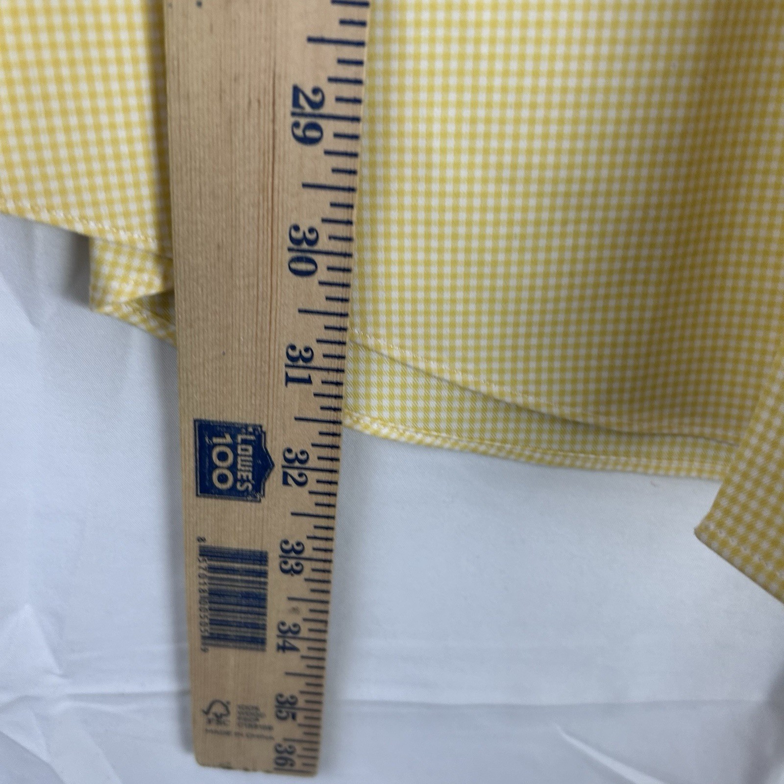 Brooks Brothers 15 1/2-35 Yellow Check Long Sleeve Button Shirt Men 100% Cotton