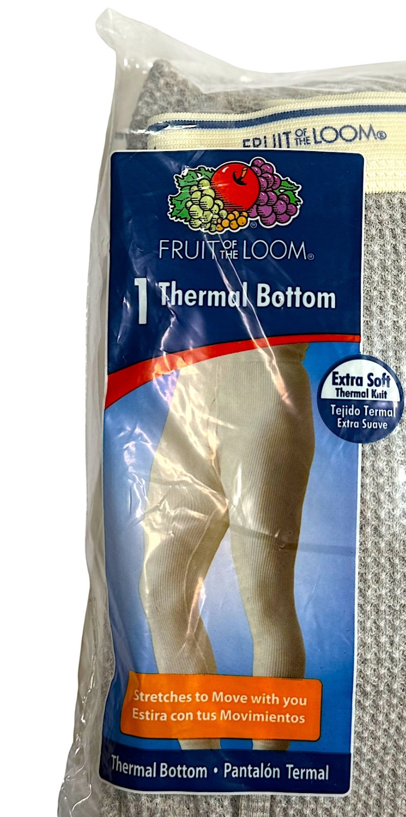 Fruit Of The Loom Men’s Thermal Long Johns Bottom Size XL Gray 2010 New