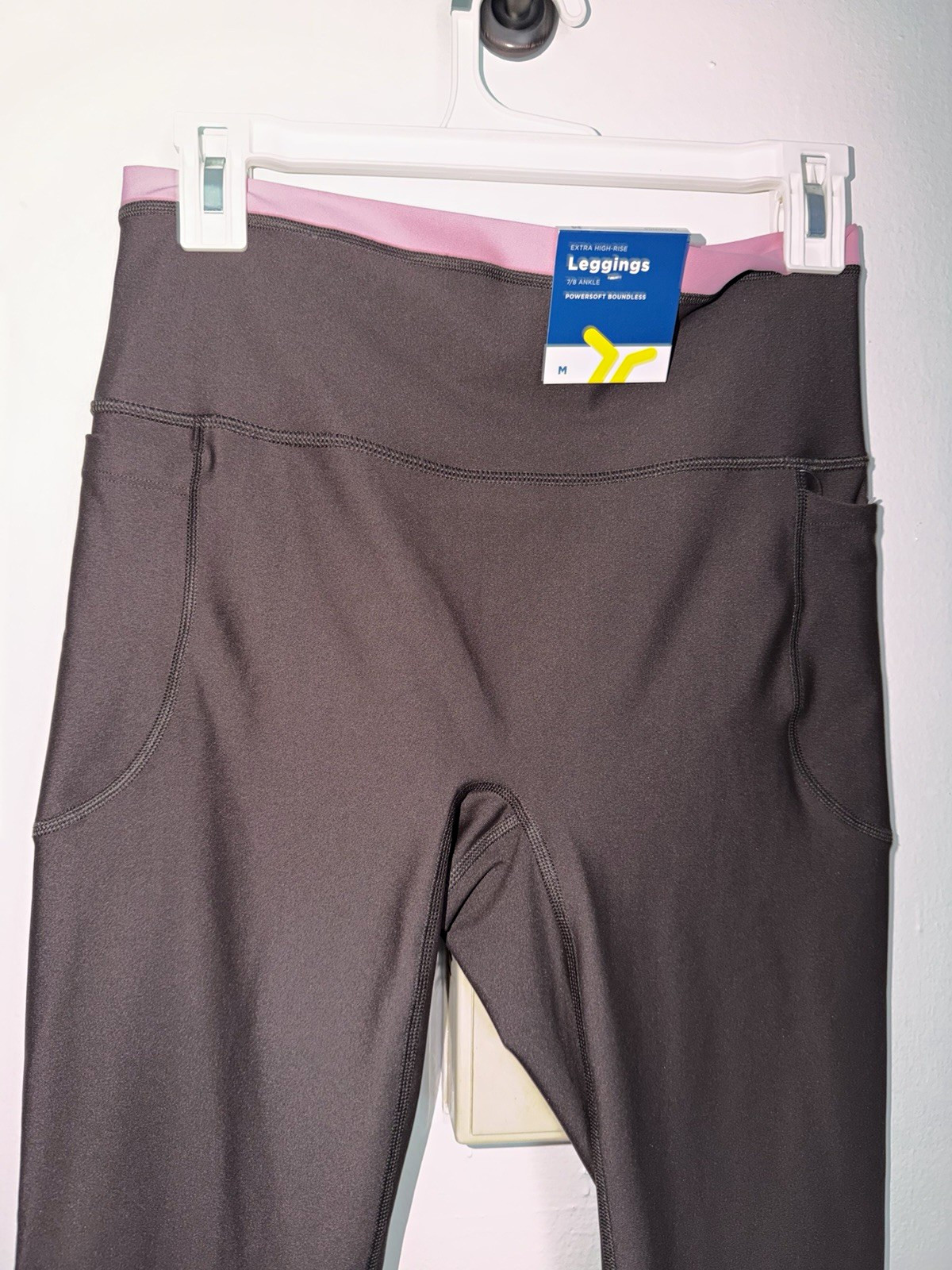Women’s Pink Brown Workout Leggings Activewear Pockets Size Medium