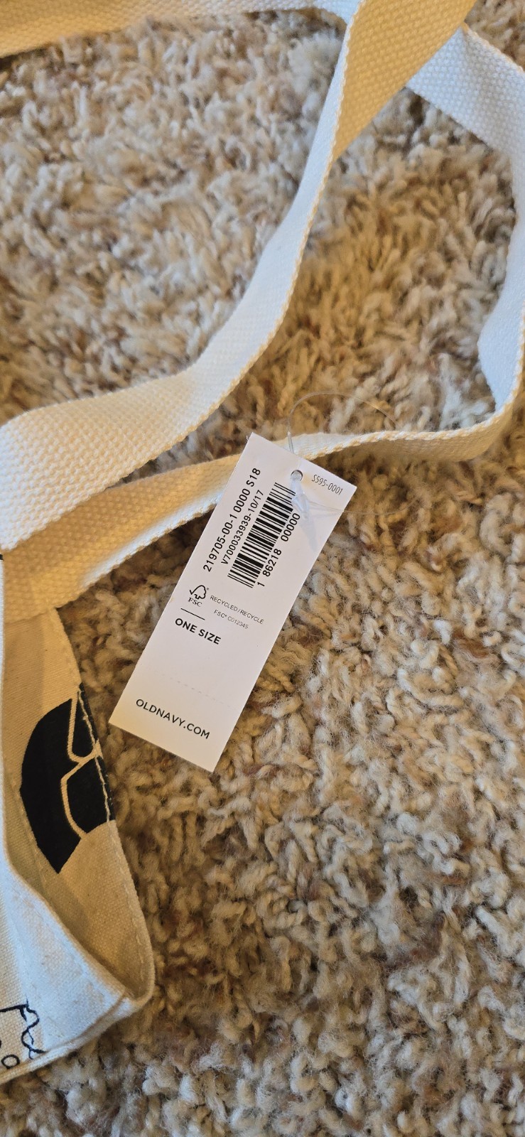 Old Navy Peace Tote Bag – Recycled Material – NWT