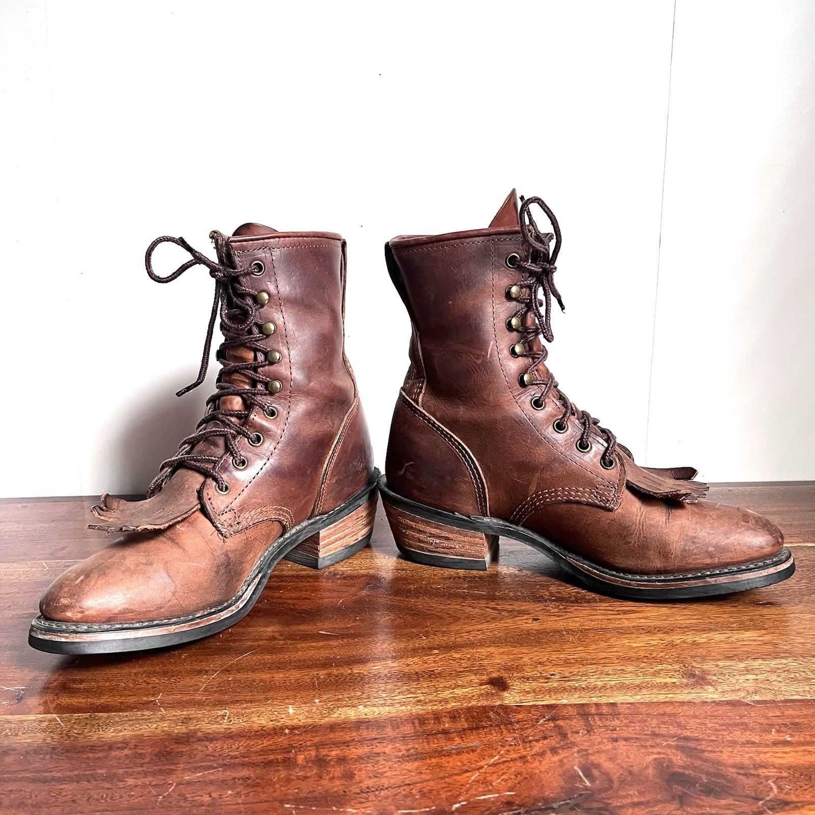 Vintage Durango Kiltie Packer Boots | Bullhide Leather | USA Made | 7.5 D