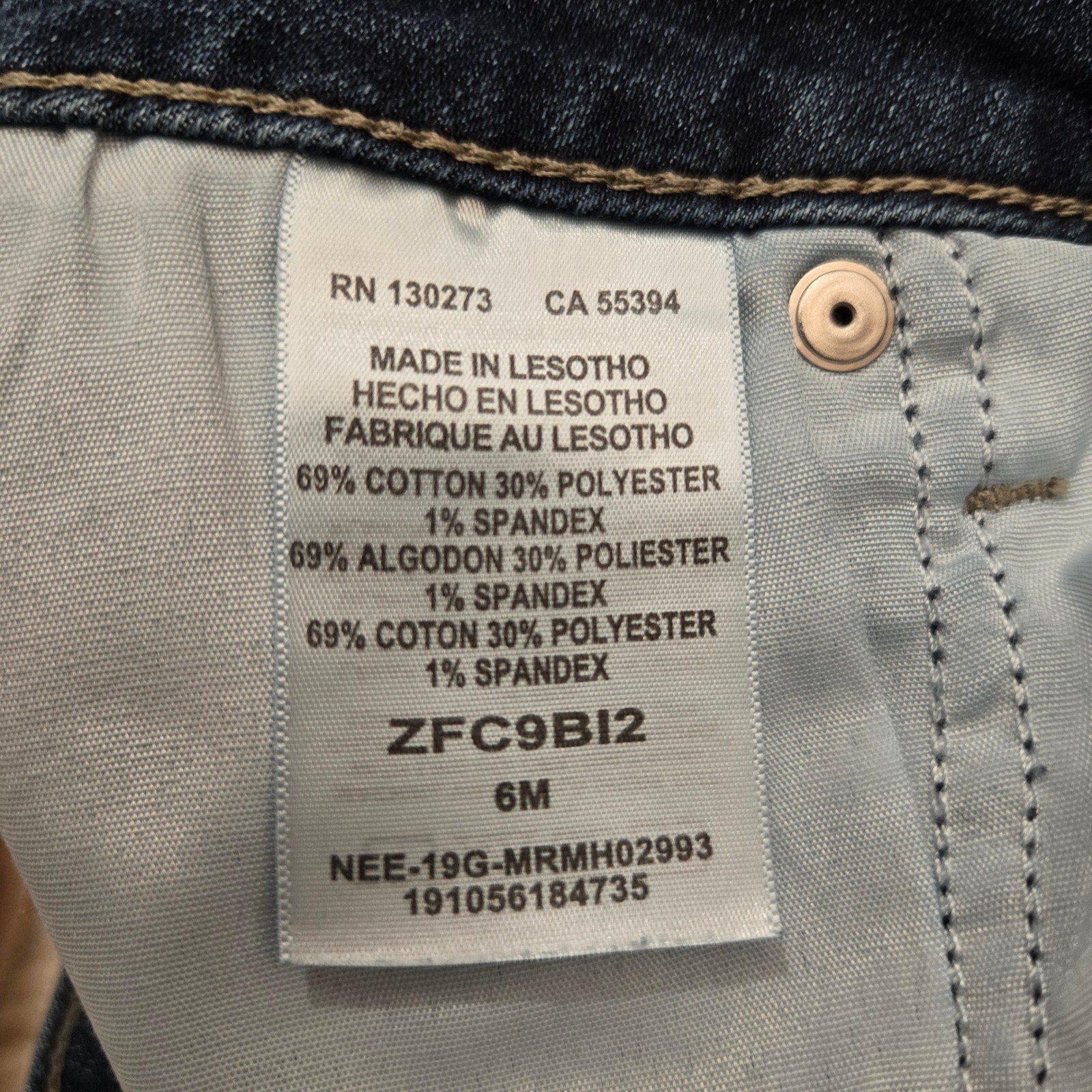 Riders by Lee Women Indigo Dark Wash Distressed Cuffed Straight Leg Jeans Sz 6M