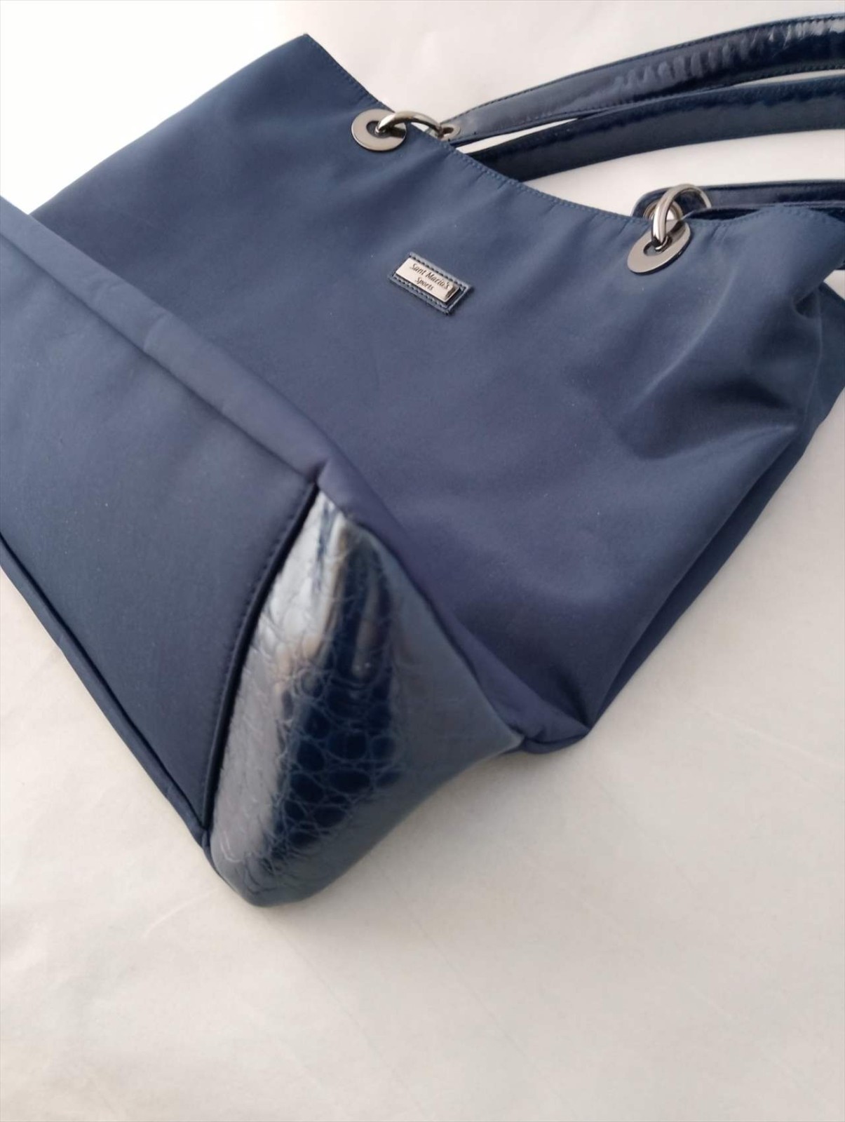 SANT MARIOS Leather Shoulder Bag Blue Size: W:15.7×H: 11.4in. [Unused] Italy