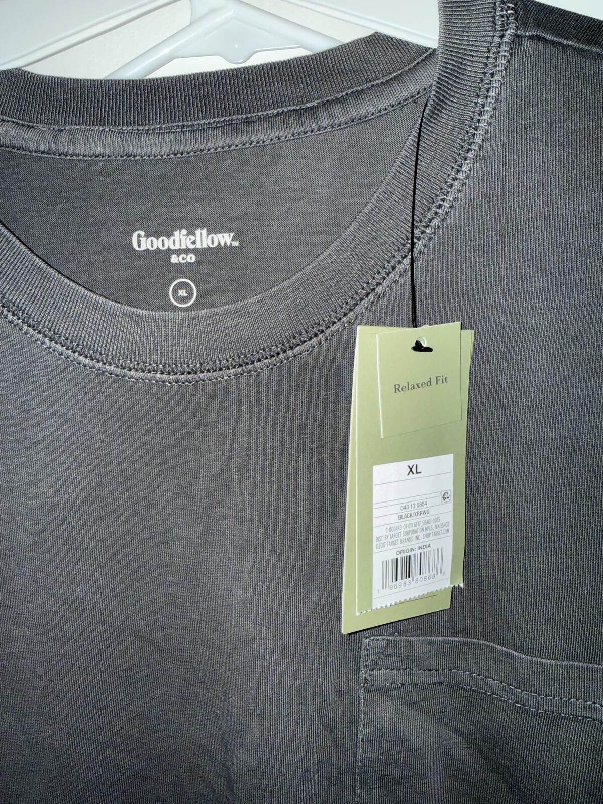 Goodfellow & Co Relaxed Fit Pocket T-Shirt Gray Size XL