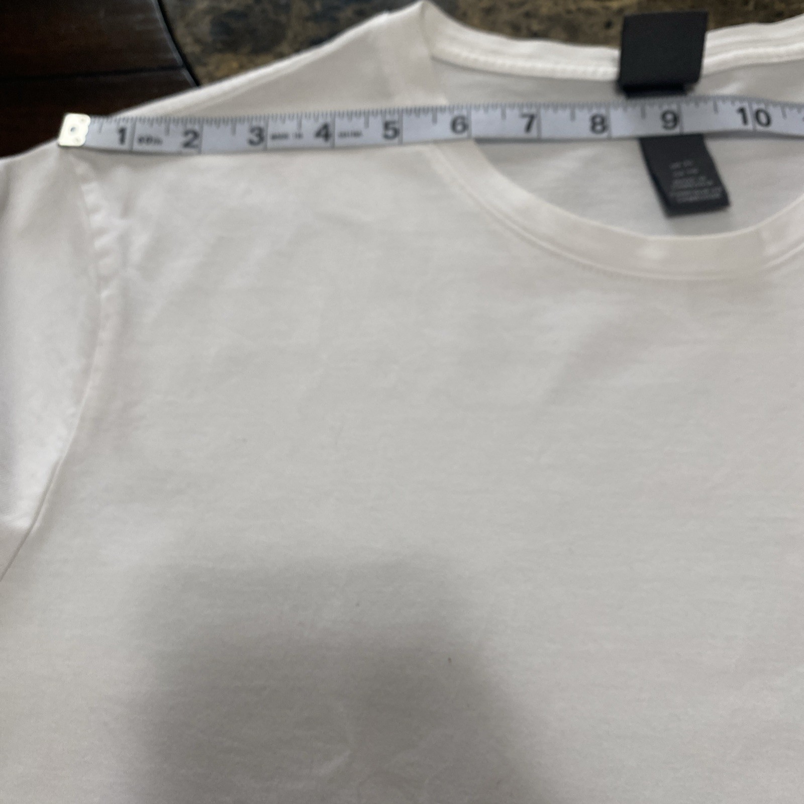 H&M 100% Cotton Summer White Vacation T-shirt Classic Ringer Size XL