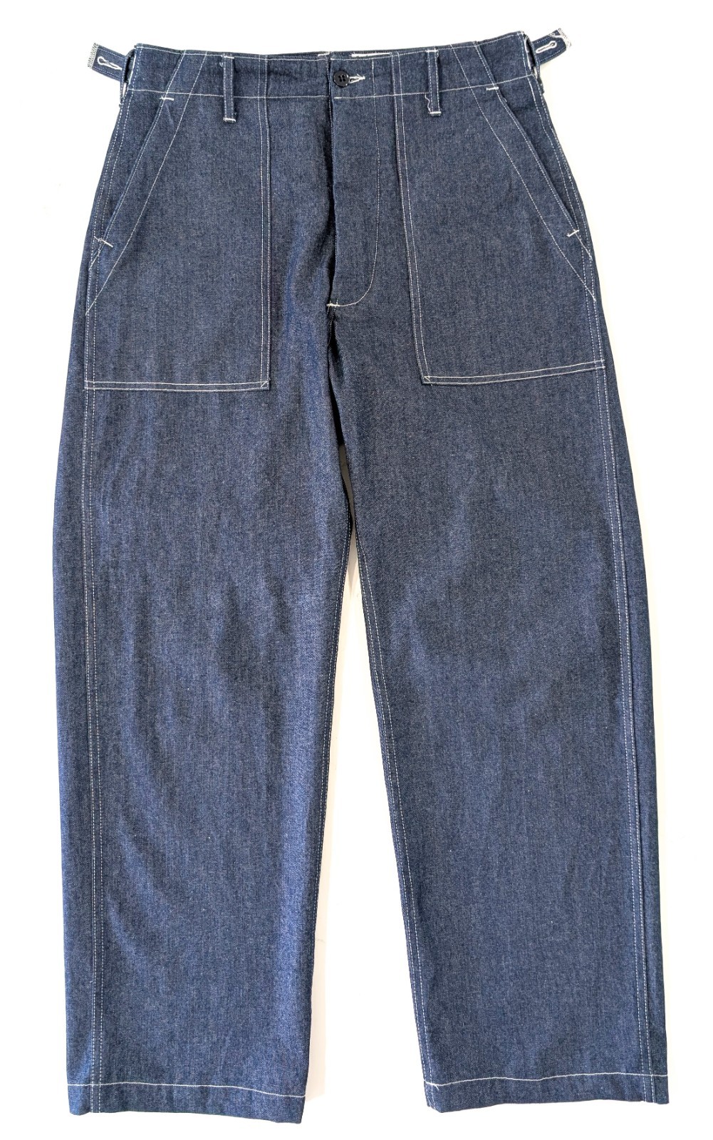 Engineered Garments Workaday Fatigue Pant XS Indigo 8oz Denim Tapered Cinch Blue