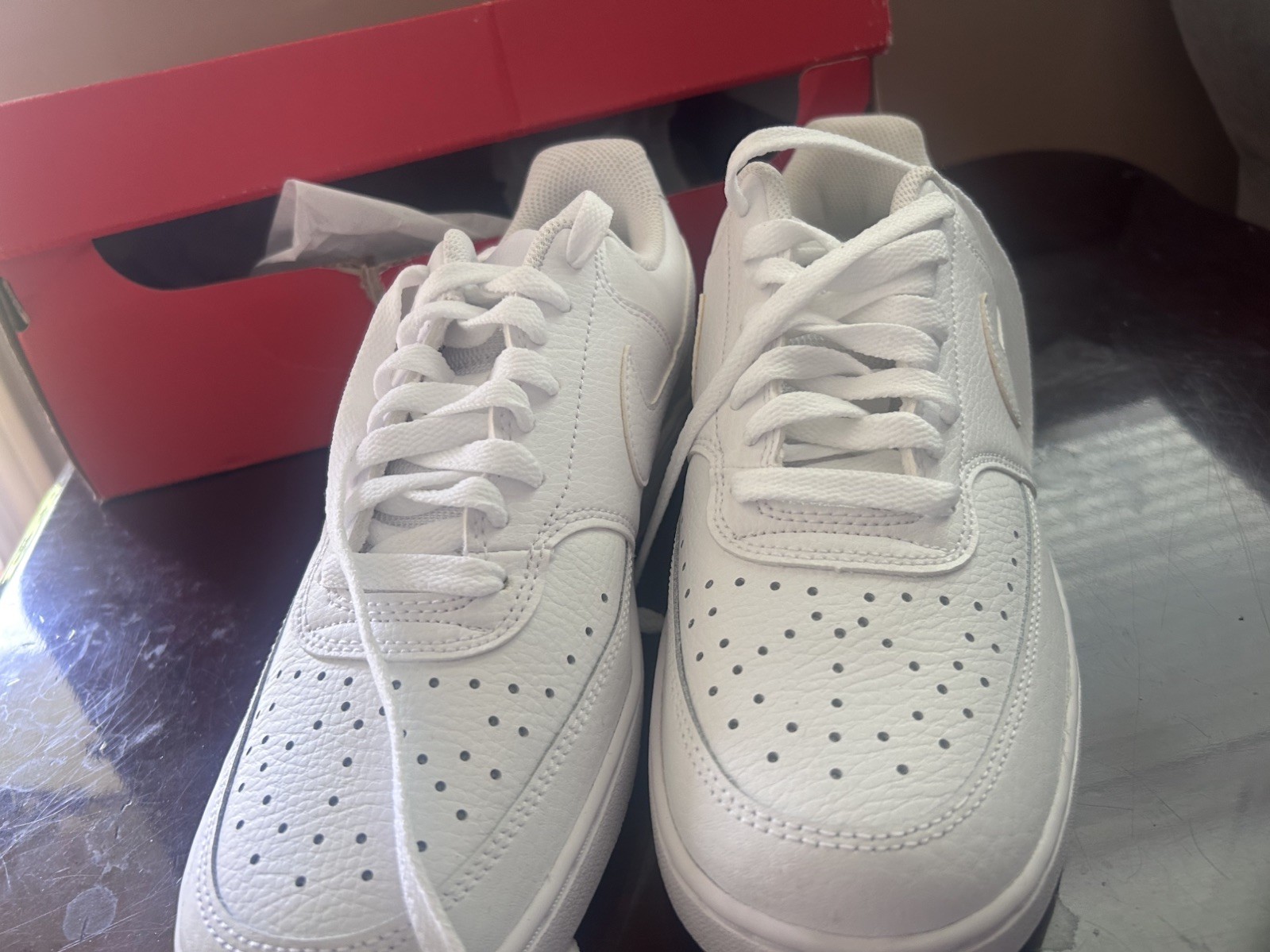 Size9- Nike Court Vision Low Triple White