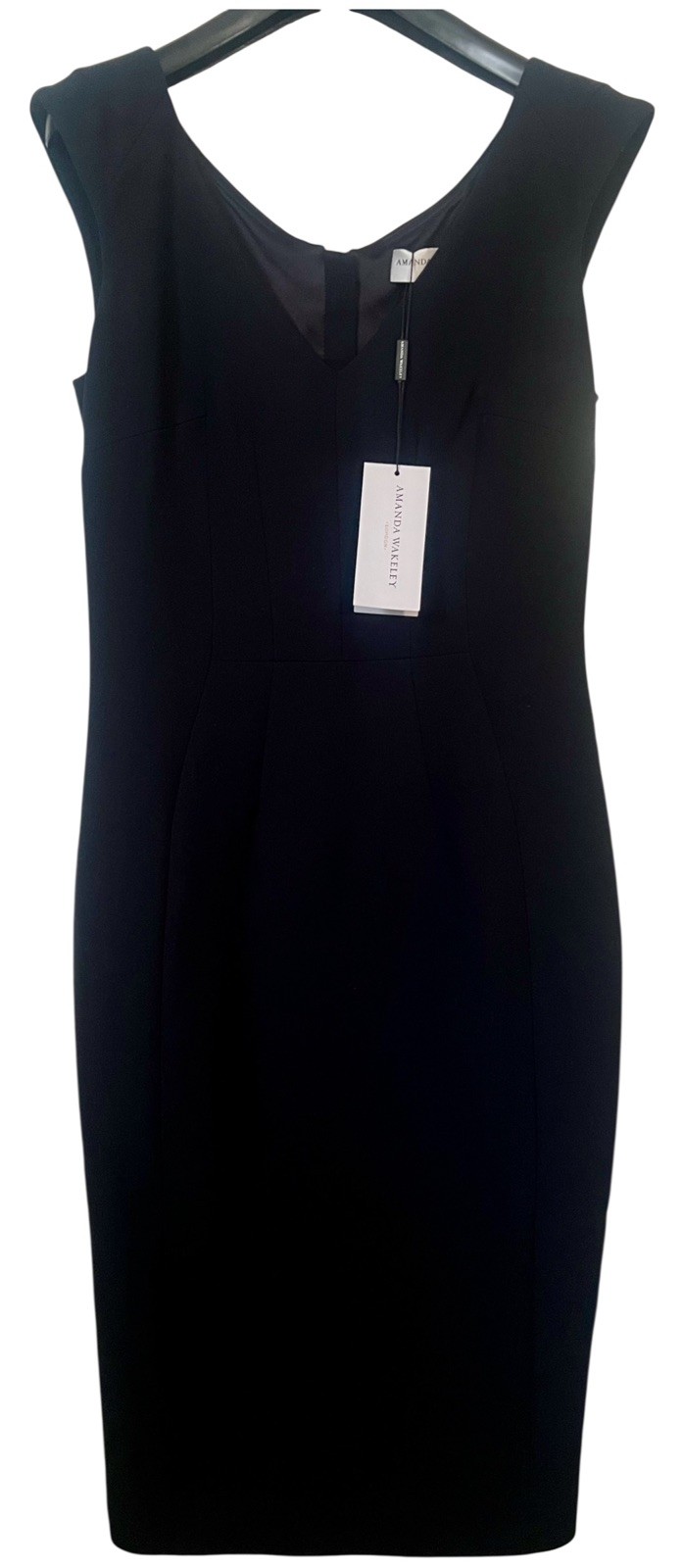 UK 10 Amanda Wakeley Springsteen Sleeveless Midi Dress Midnight Navy BNWT ASO
