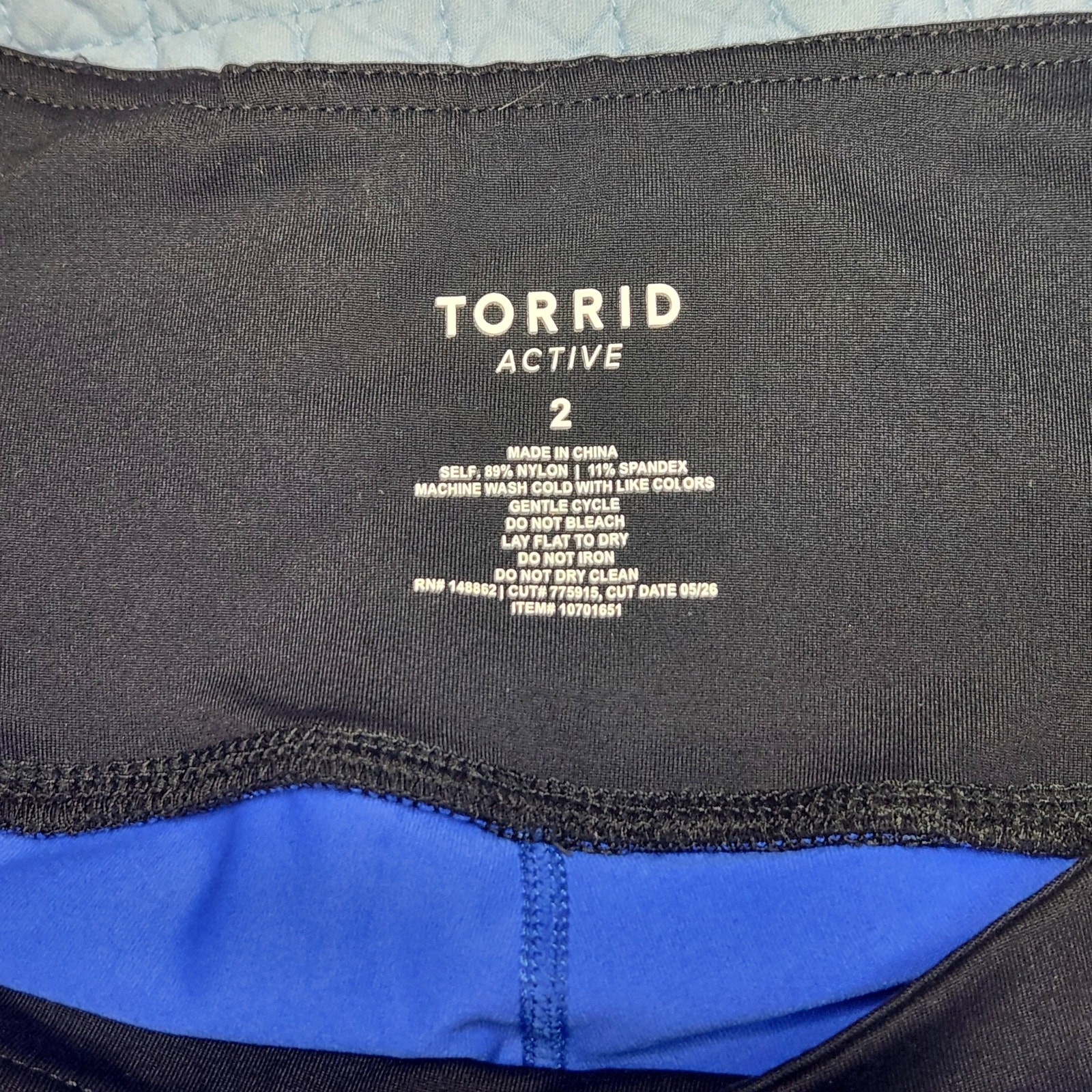 Torrid Blue Yoga Pants with Cross Strap Detail 2/2X