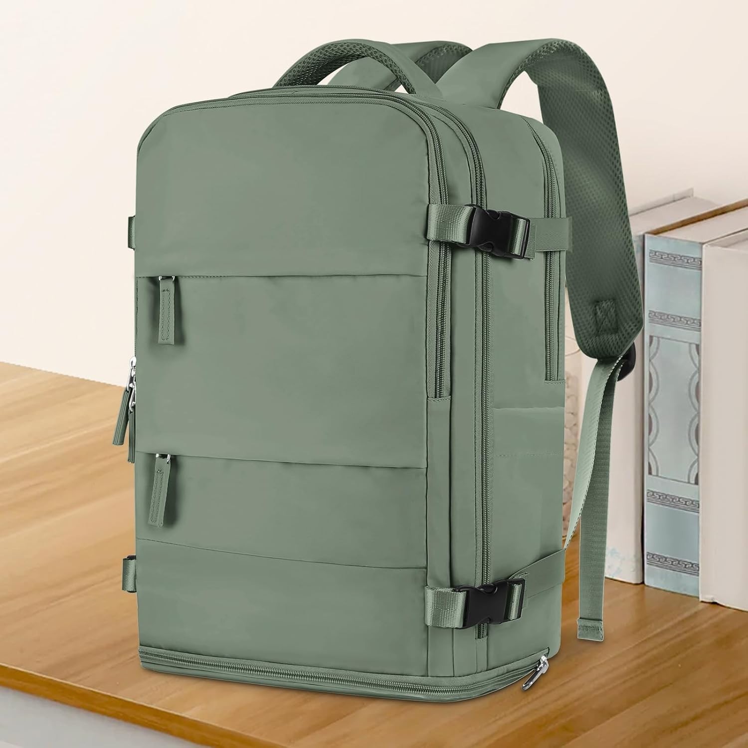 COOWOZ Travel Backpack Carry On Hiking Waterproof Daypack Casual Olive Green