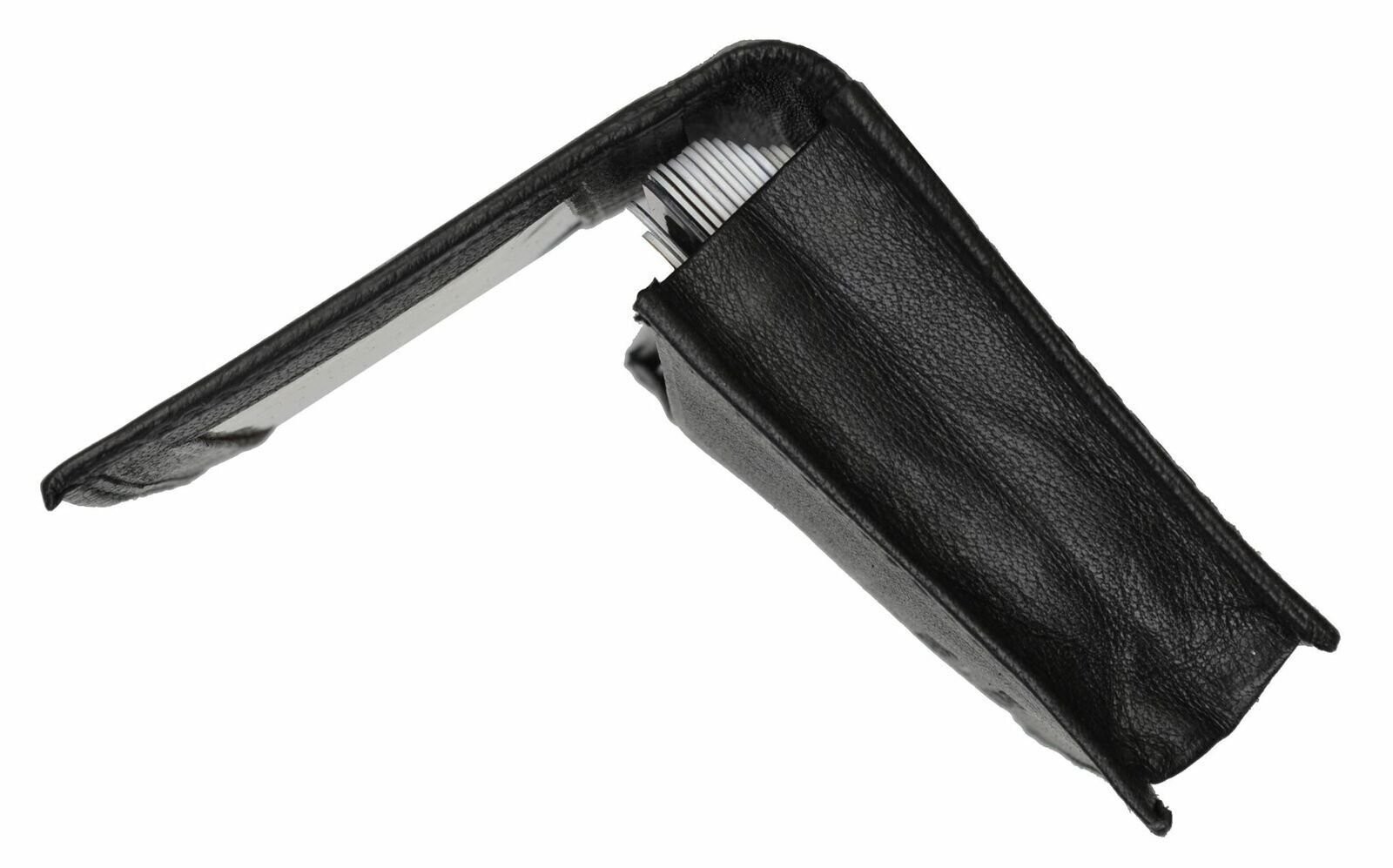 Genuine Leather Expandable Credit Card ID Business Card Holder Wallet new black