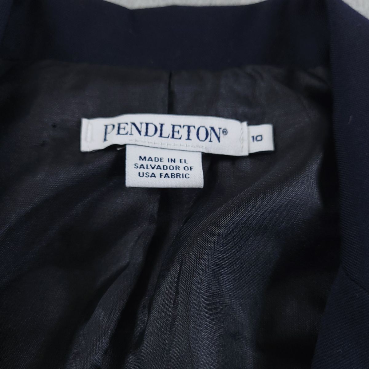 Pendleton Blazer Womens 10 Navy One Button Single Breasted Virgin Wool Lined